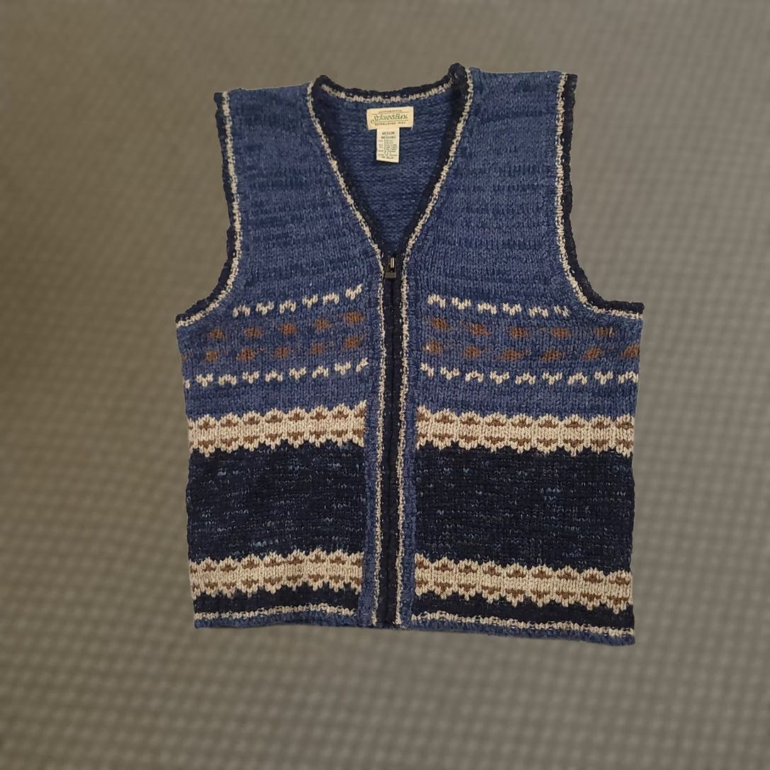 Vintage VINTAGE St John’s Bay Knit Wool Sweater Fair Isle Cabincore Preppy Women Medium Size M / US 6-8 / IT 42-44 - 1 Thumbnail