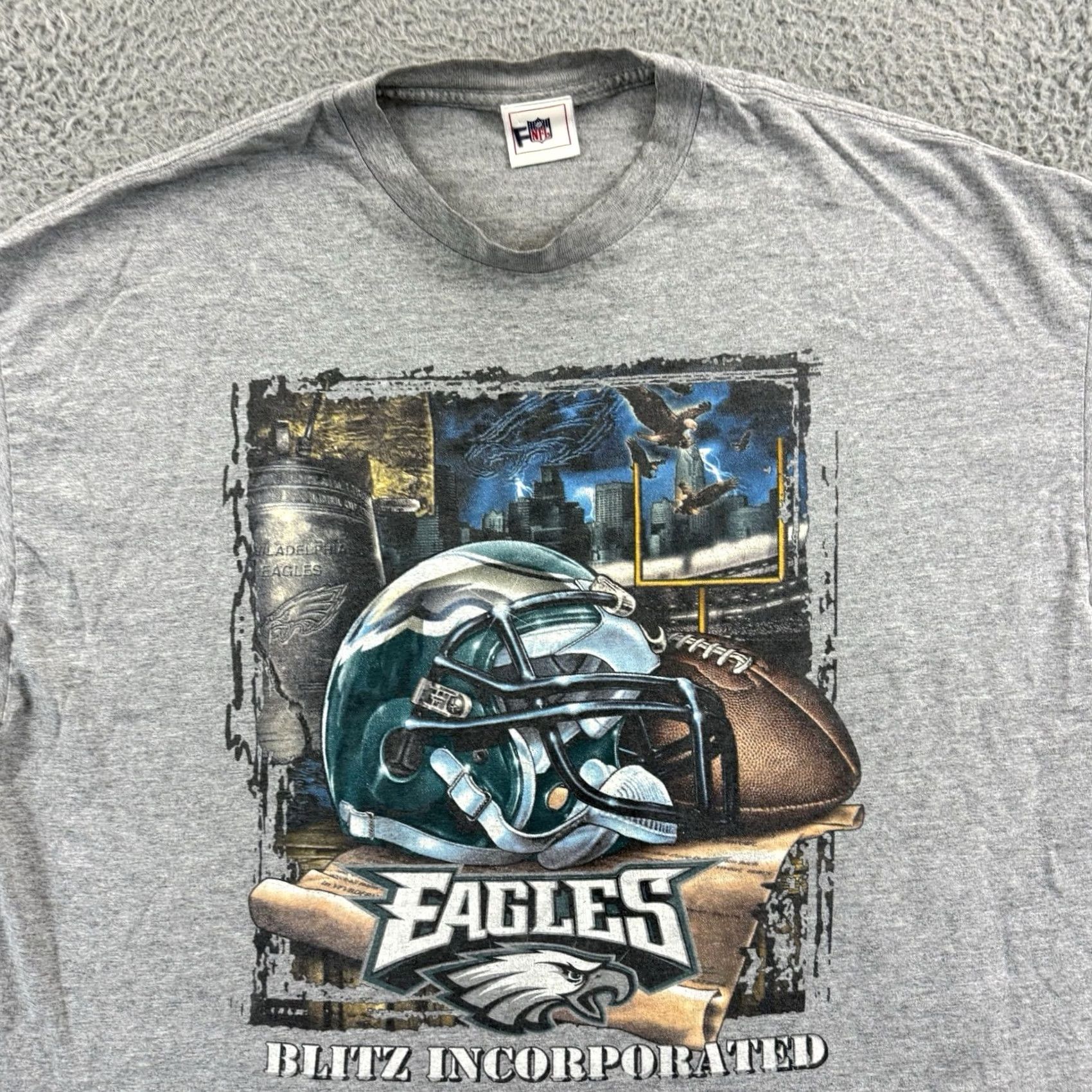 NFL VINTAGE NFL Philadelphia Eagles Shirt Mens 2XL Gray Short Sleeve T-Shirt Football Fans 90s Mens Size US XXL / EU 58 / 5 - 3 Thumbnail