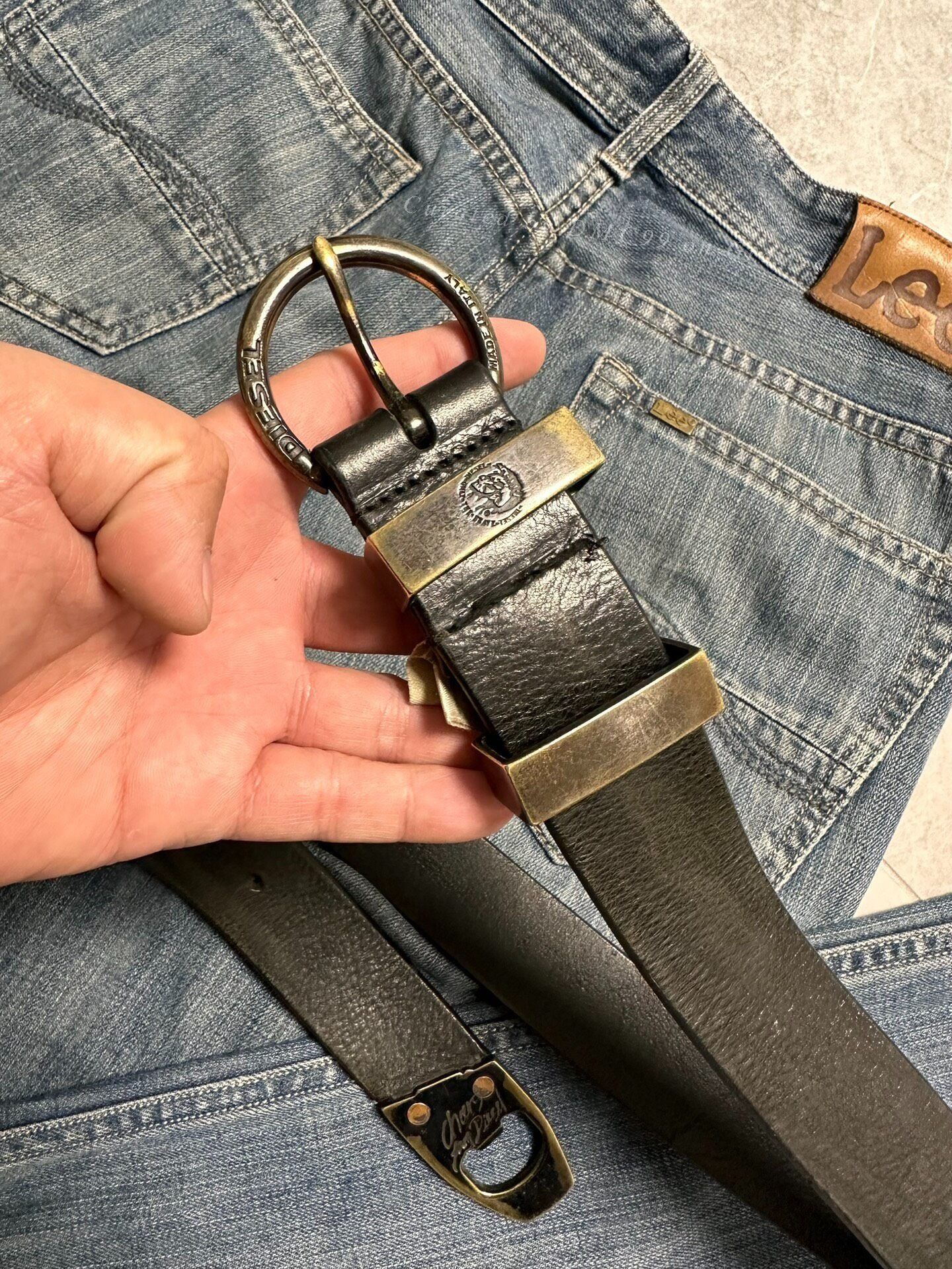 Diesel Vintage Diesel Made in Italy Leather Belt Size ONE SIZE - 1 Thumbnail