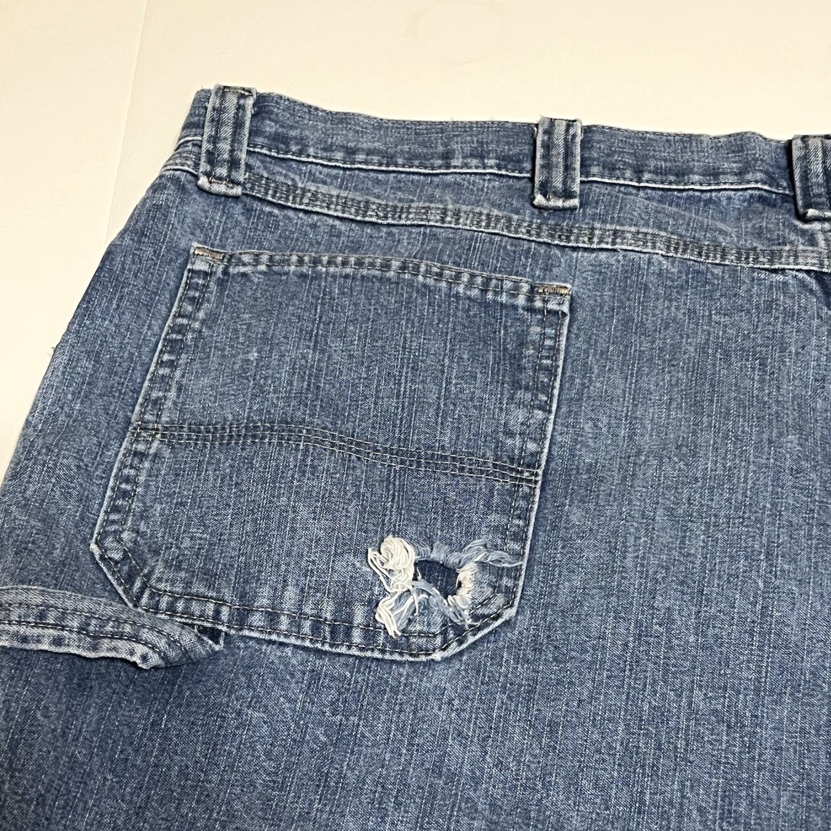 Wrangler VINTAGE Wrangler Carpenter Jean Shorts Men’s Size 44 Blue Distressed Denim Pockets Work Size US 44 / EU 60 - 7 Thumbnail