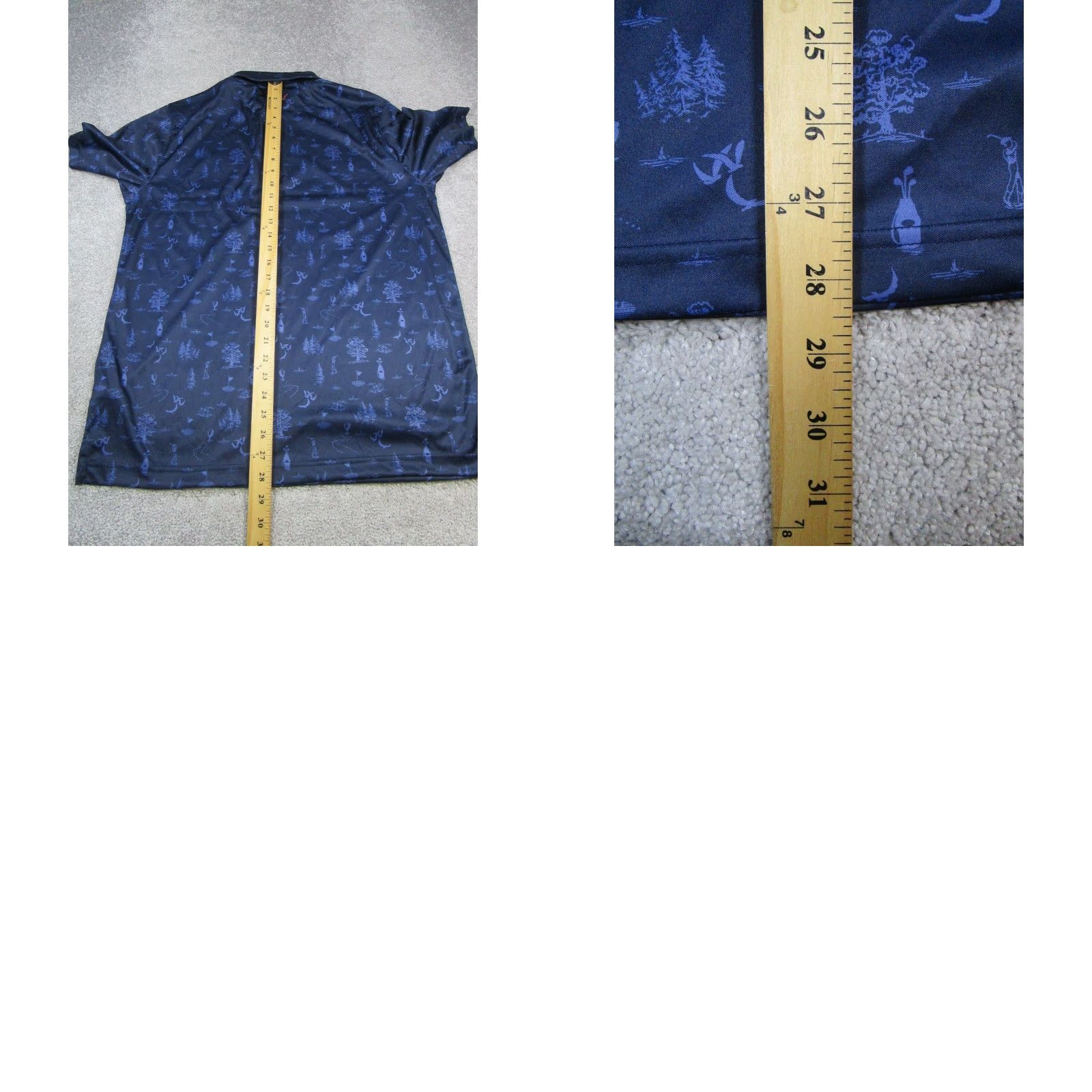 Vintage Greg Norman Polo Shirt Men Medium Blue PlayDry Golf Shirt - Fair Isle Pattern, Short Sleeve, Collared, Button-Front, Regular Fit - Mens Polo Size US M / EU 48-50 / 2 - 8 Thumbnail
