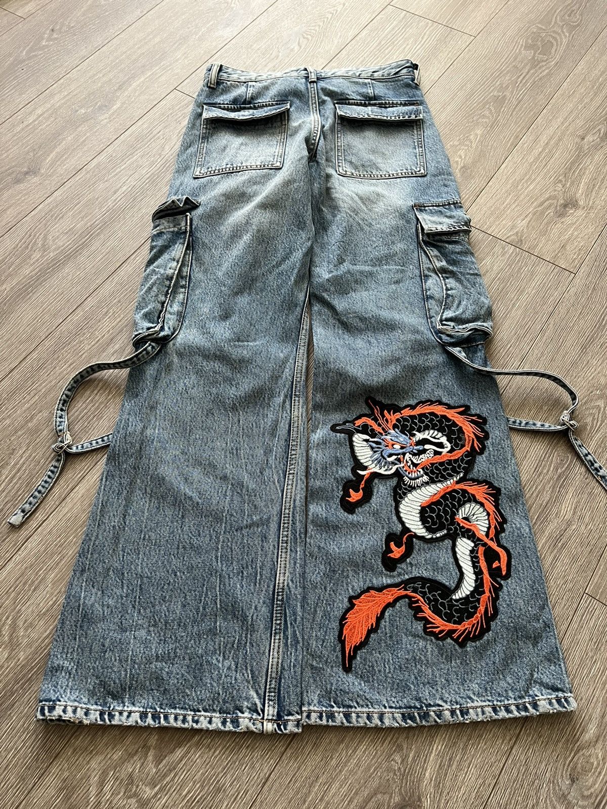 Vintage Vintage Y2K Dragon Baggy Jeans Cargo Pants Wide Leg Size US 30 / EU 46 - 6 Thumbnail