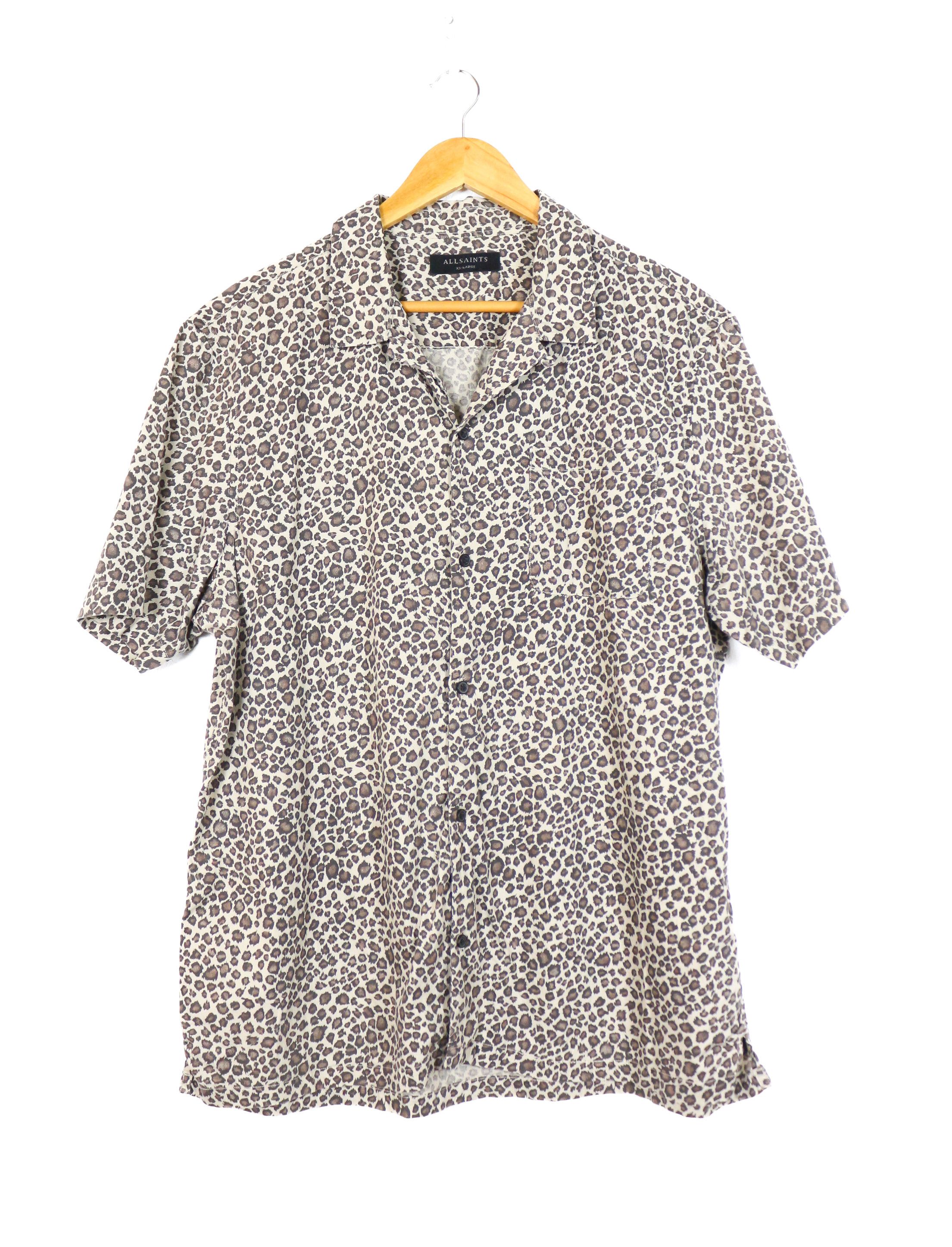 Allsaints Allsaints Apex Leopard Printed Hawaiian Shirt Avant Garde Size US XL / EU 56 / 4 - 2 Thumbnail