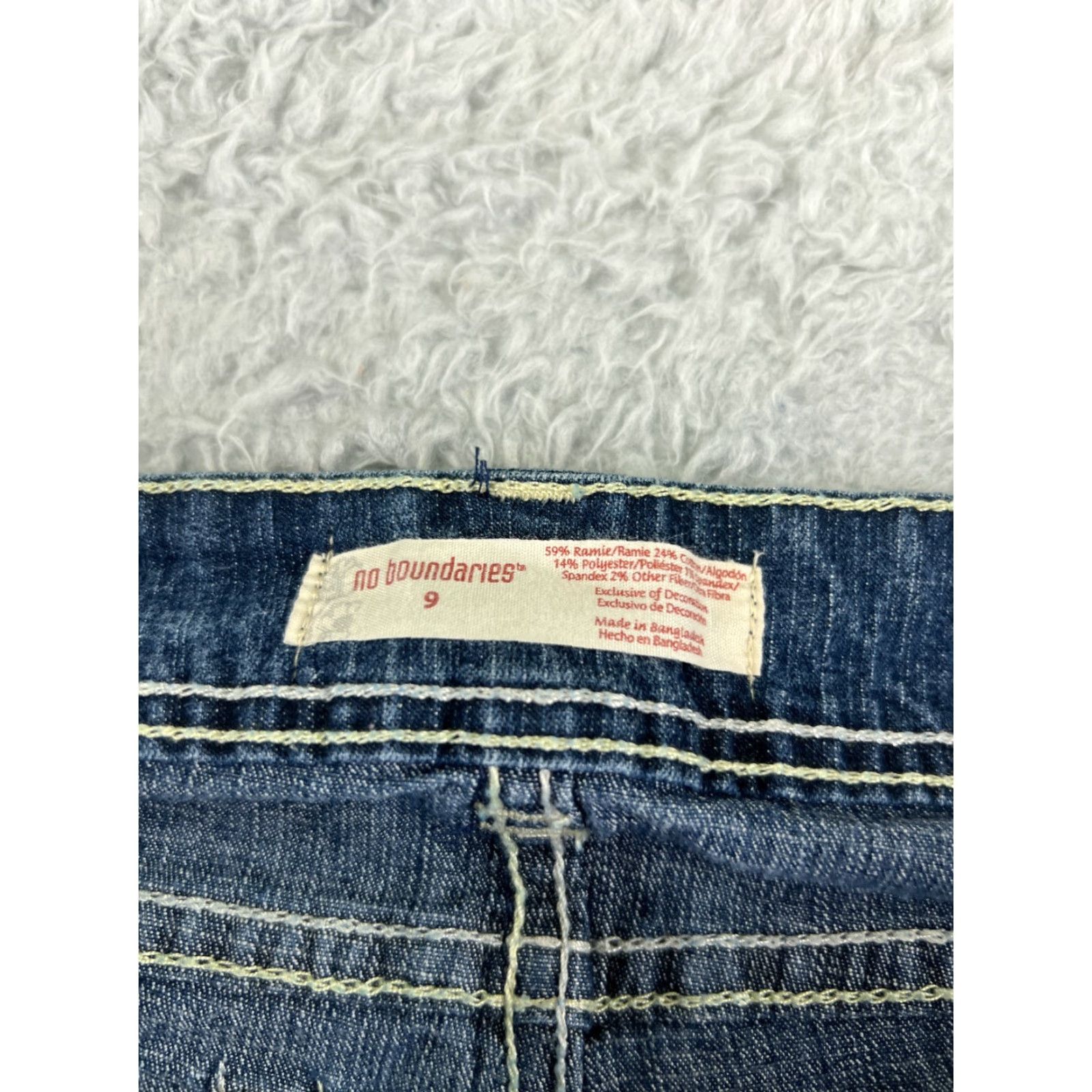 Vintage No Boundaries Jeans Womens 9 Blue Denim Flare Med Wash Ramie Blend 26x30 Size 30" / US 8 / IT 44 - 6 Thumbnail