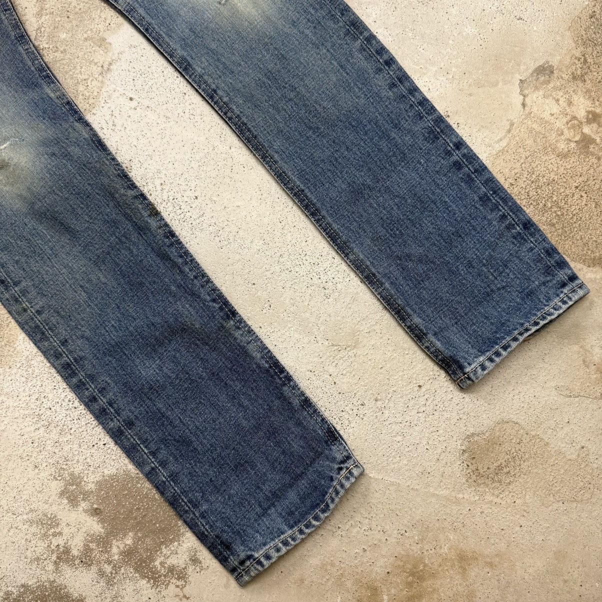 Japanese Brand DMG Buttonfly Slim Straight Distressed Denim Pants Size 26" / US 2 / IT 38 - 5 Thumbnail