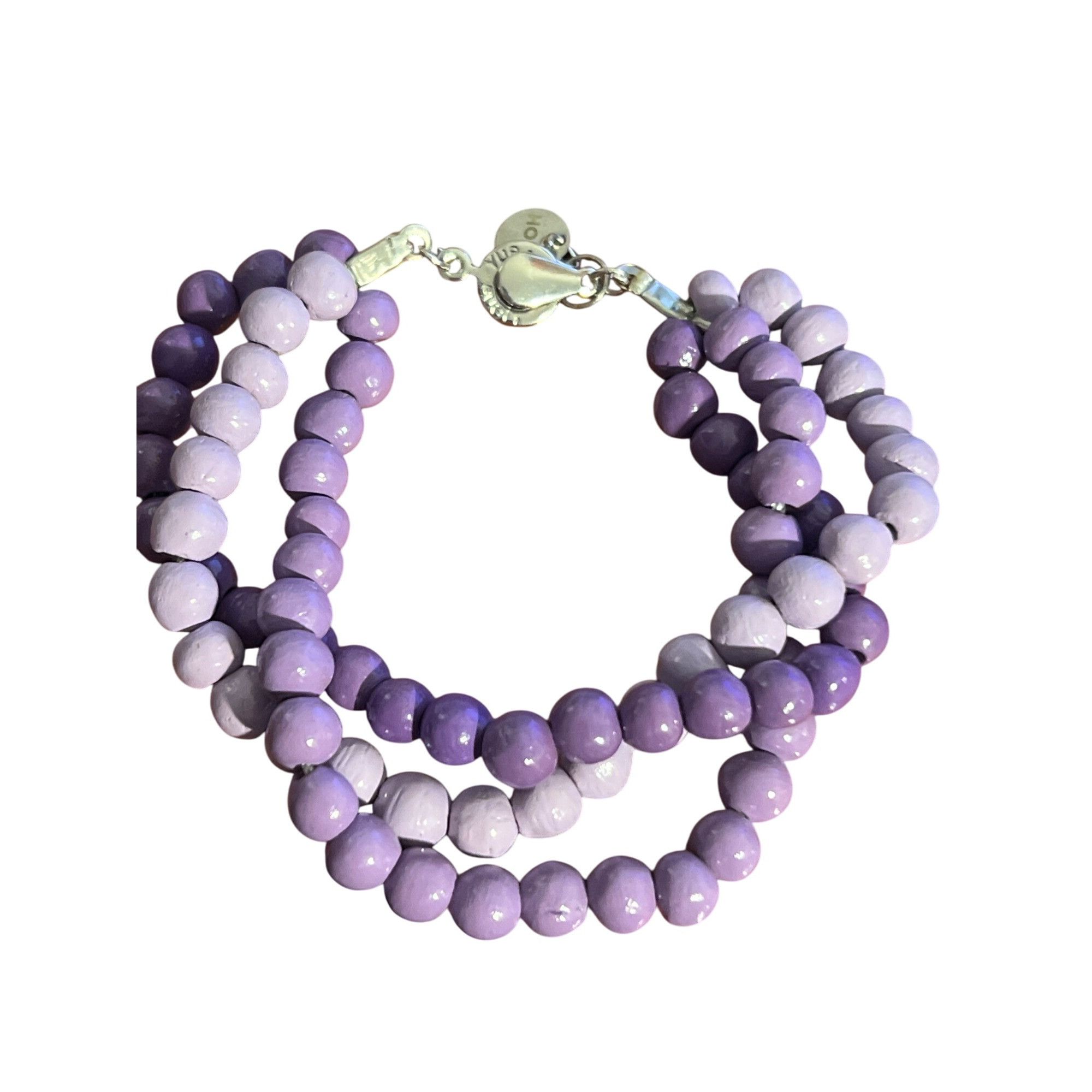 Other Vintage Teng Yue Multi Strand Bracelet Purple Beads Snap Clo Size ONE SIZE - 3 Thumbnail
