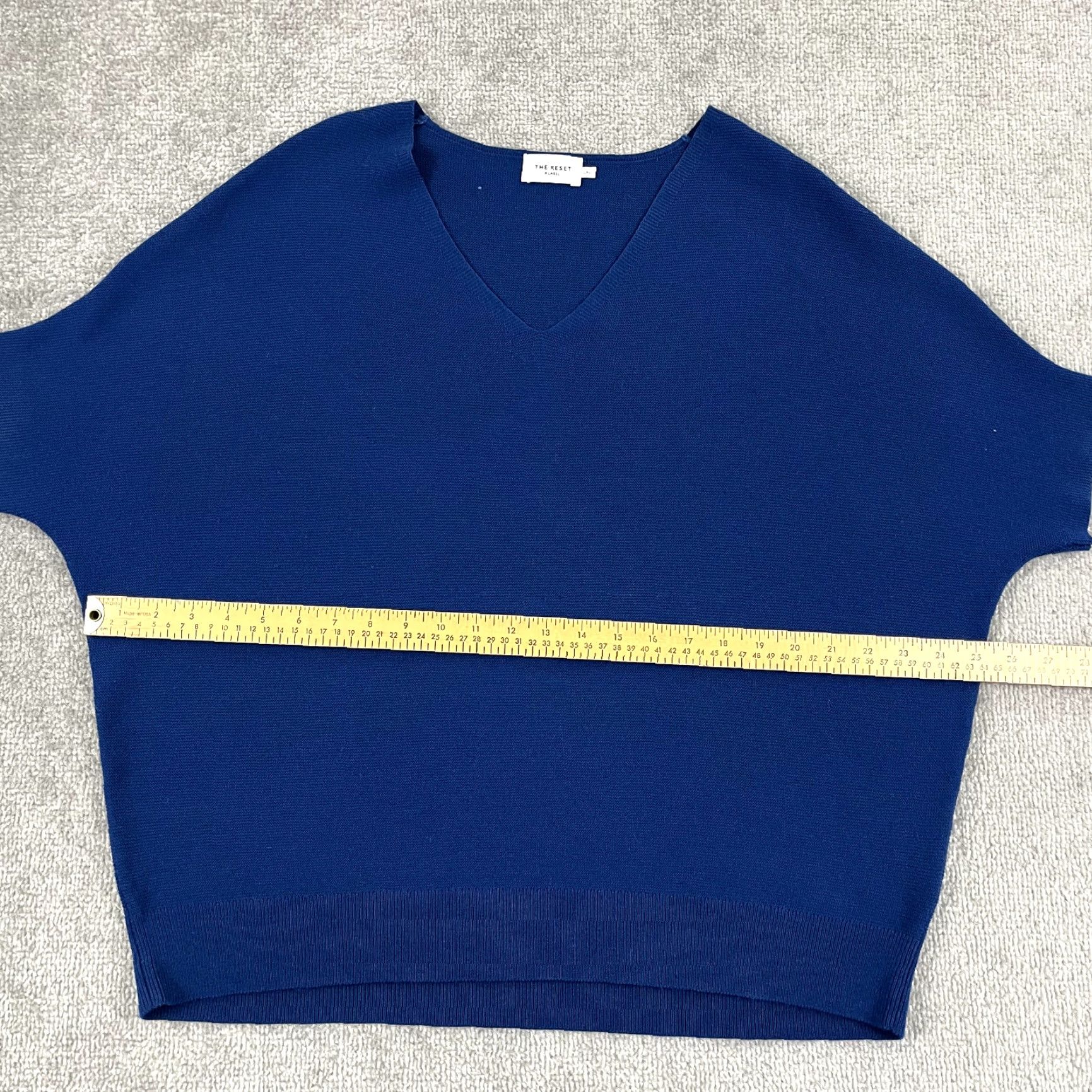 Vintage VINTAGE The Reset R Brand Women's Sweater Knit Pullover L/XL Blue V-Neck Dolman Sleeve Fall Winter Casual Size XL / US 12-14 / IT 48-50 - 6 Thumbnail
