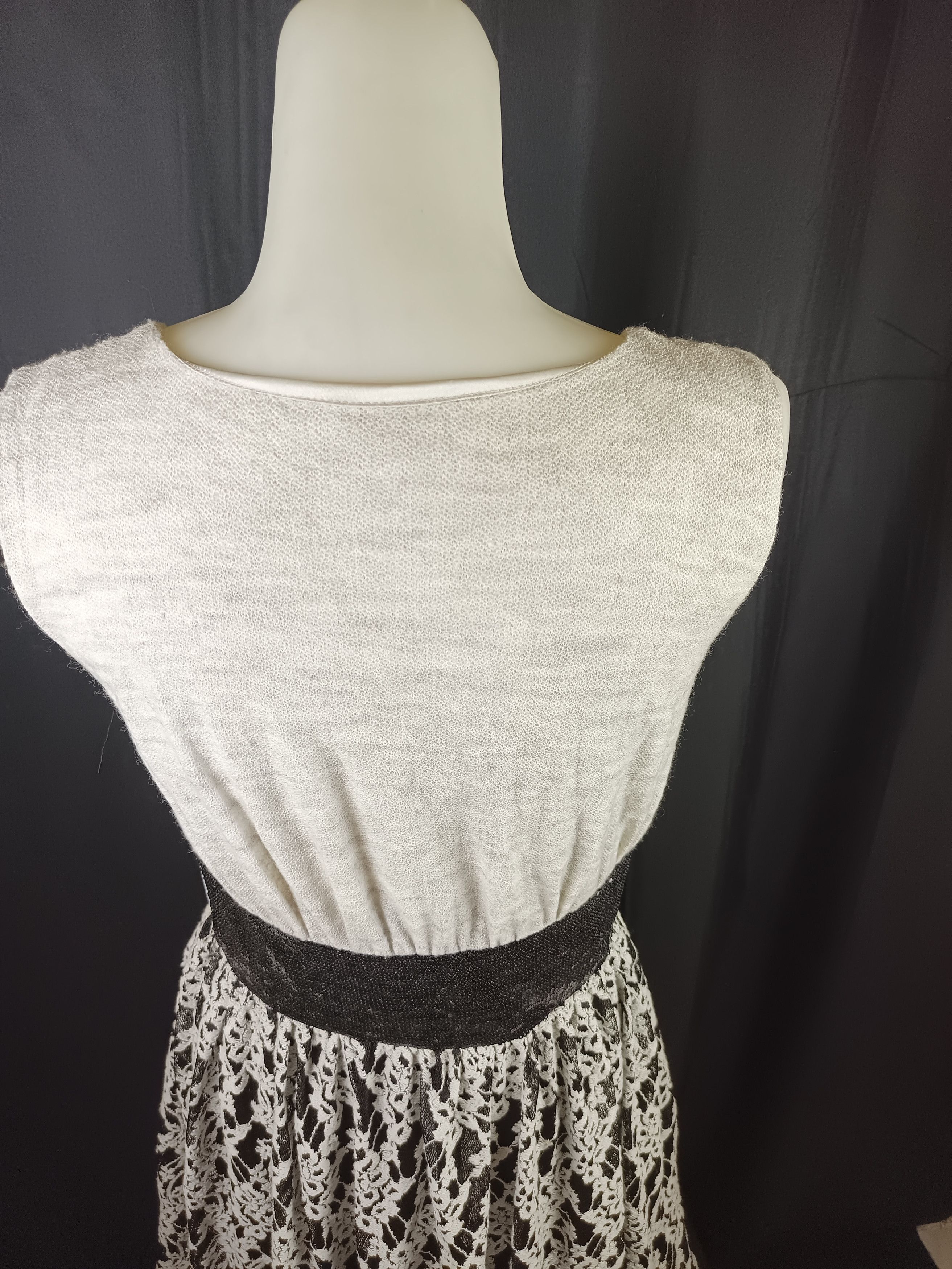 Japanese Brand Cat's Women's Sleeveless Side Zipper Black Sequin Lace Dress Size M / US 6-8 / IT 42-44 - 13 Thumbnail