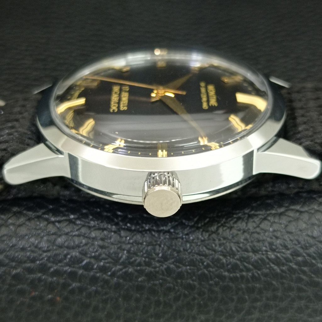 Other VINTAGE MONTINE HAND-WINDING SWISS MENS WHITE WATCH a444170 Size 38 - 5 Thumbnail