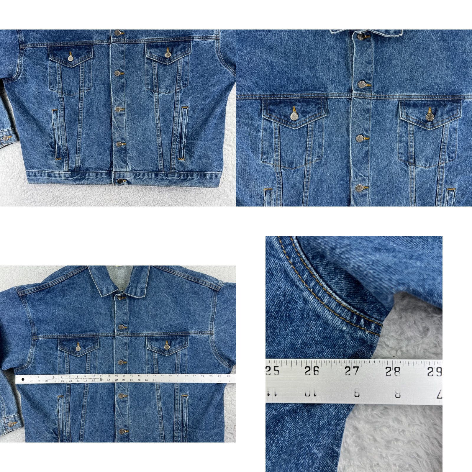 Denime VINTAGE Tyca Jacket Mens 2XL XXL Blue Denim Y2K Trucker Button Up US Made AM PM Size US XXL / EU 58 / 5 - 8 Thumbnail