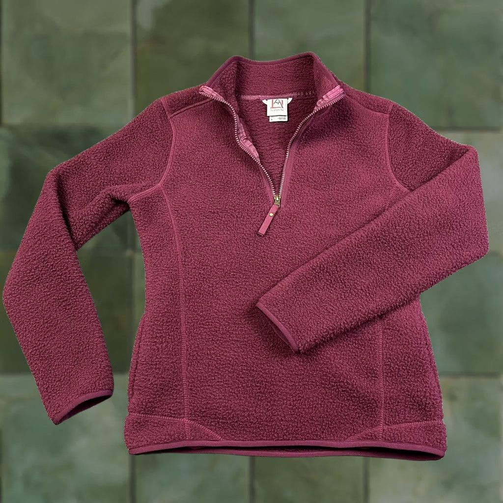 Avalanche VINTAGE Avalanche Fleece Jacket Women’s S 1/4 Zip Pullover With Pockets Purple/Burgundy Logo C Fleece Jacket Womens Size S / US 4 / IT 40 - 1 Thumbnail