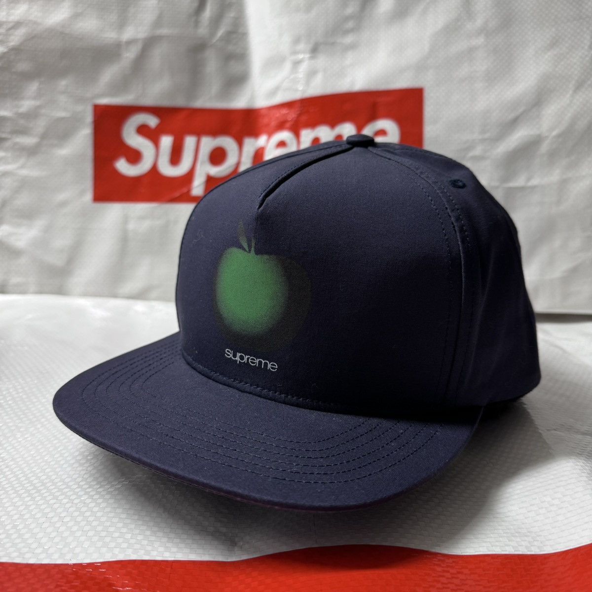 Supreme apple panel camp cap ss 19 navy