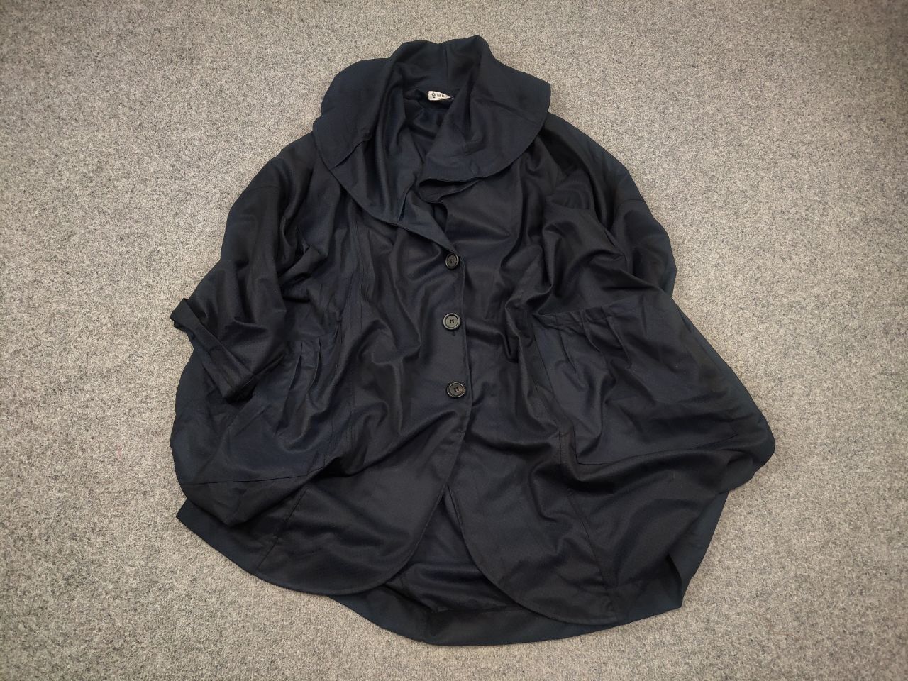 Vintage La Bass Germany Design Wool Blend Navy Oversized ligh Jacket Size XL / US 12-14 / IT 48-50 - 2 Thumbnail