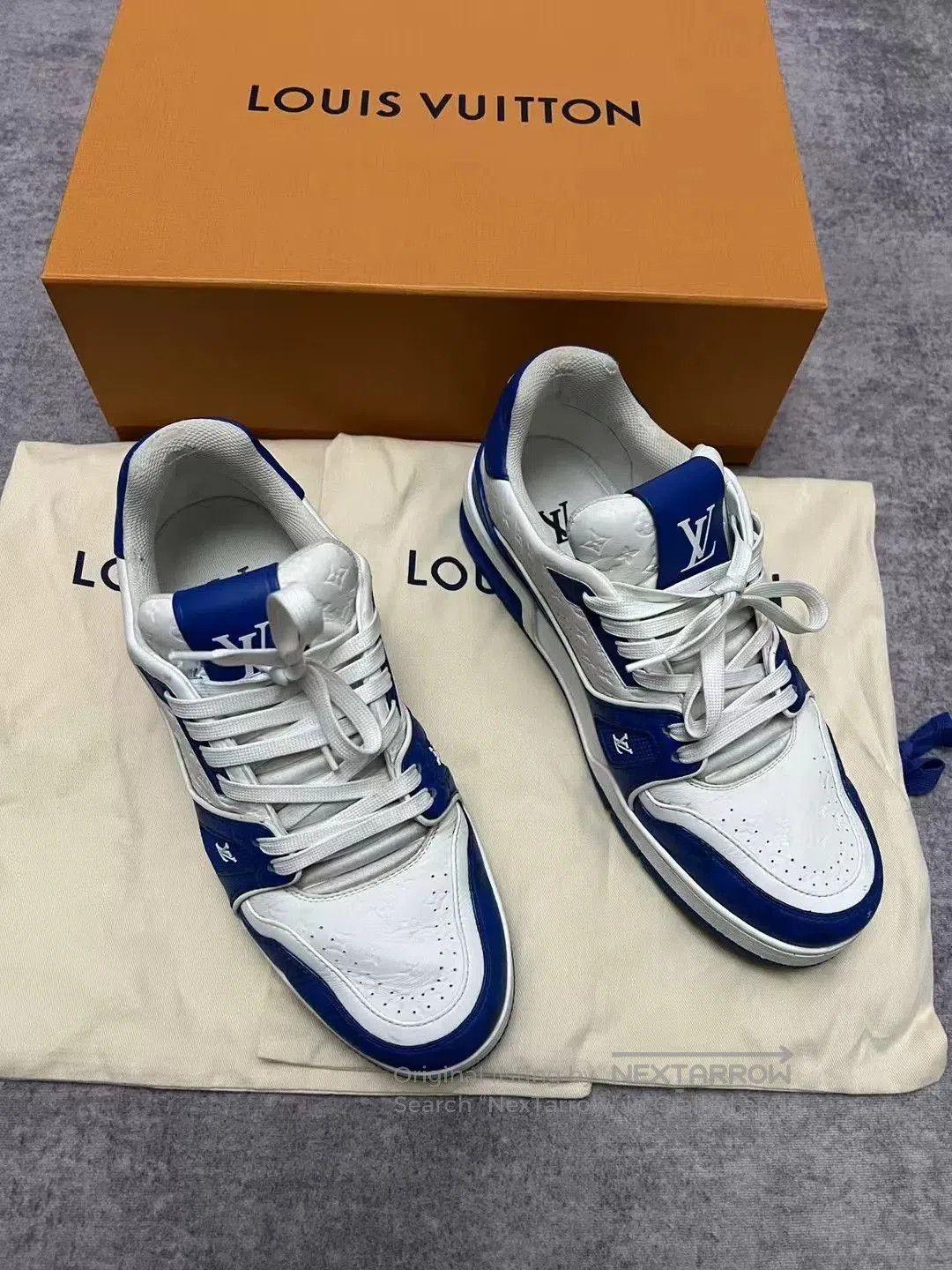 Louis Vuitton louis vuitton blue and white trainer shoes. Size US 7 / EU 40 - 1 Thumbnail