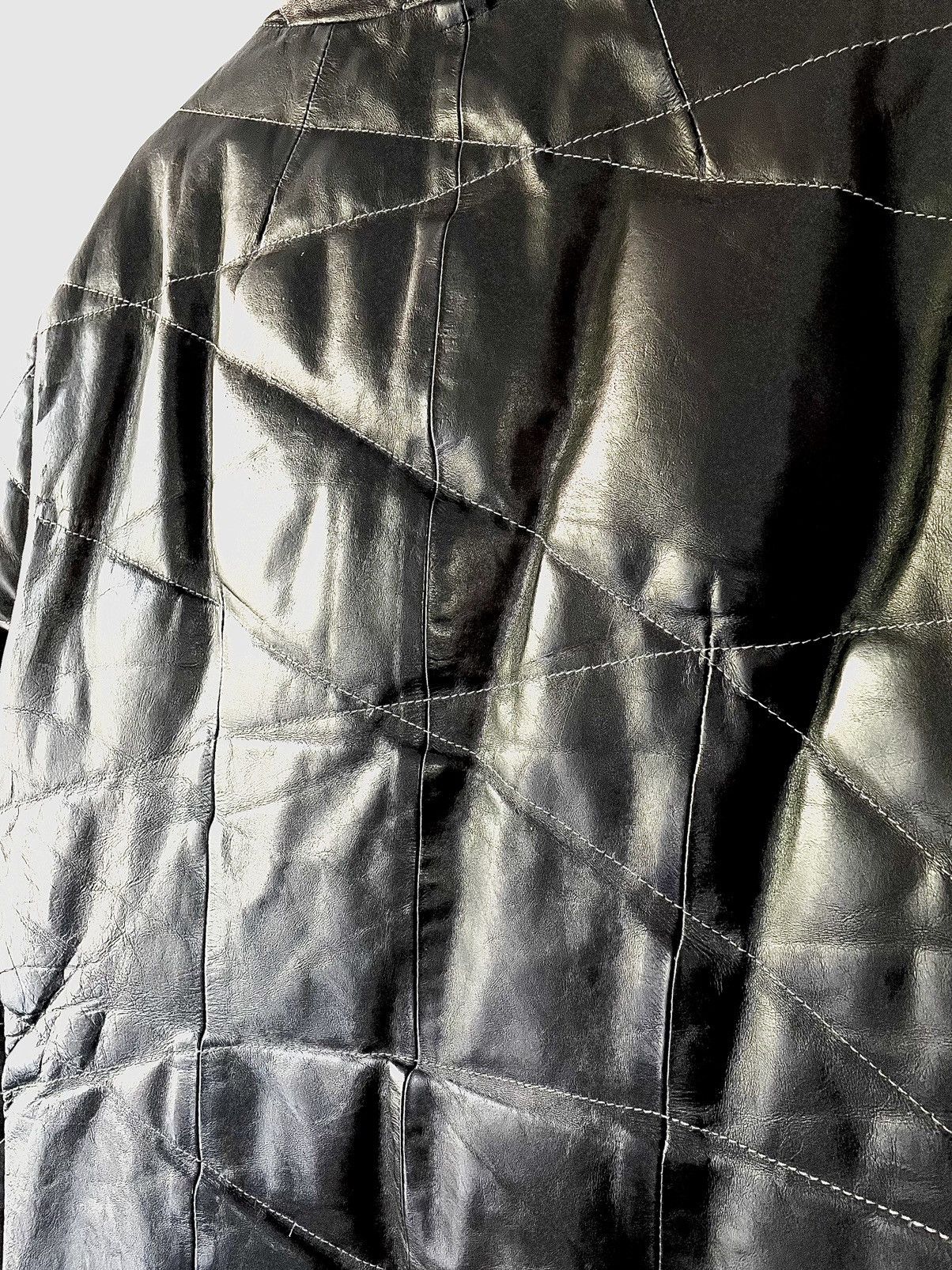 10sei0otto 10Sei0otto Black Guidi Leather Overlock Puffer Down Jacket Size US XL / EU 56 / 4 - 6 Thumbnail