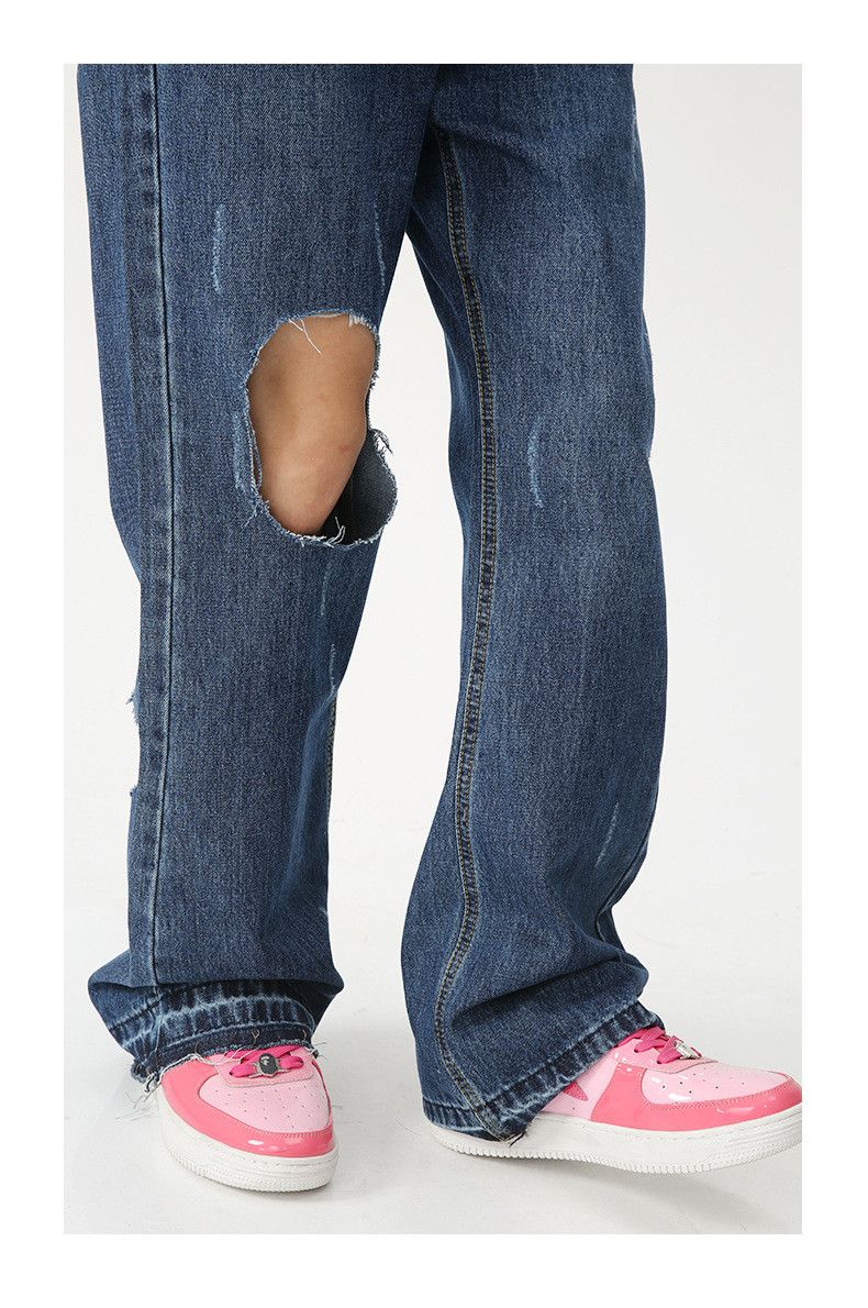 Japanese Brand × Vintage Japanese retro loose flared casual ripped jeans Size US 32 / EU 48 - 5 Thumbnail