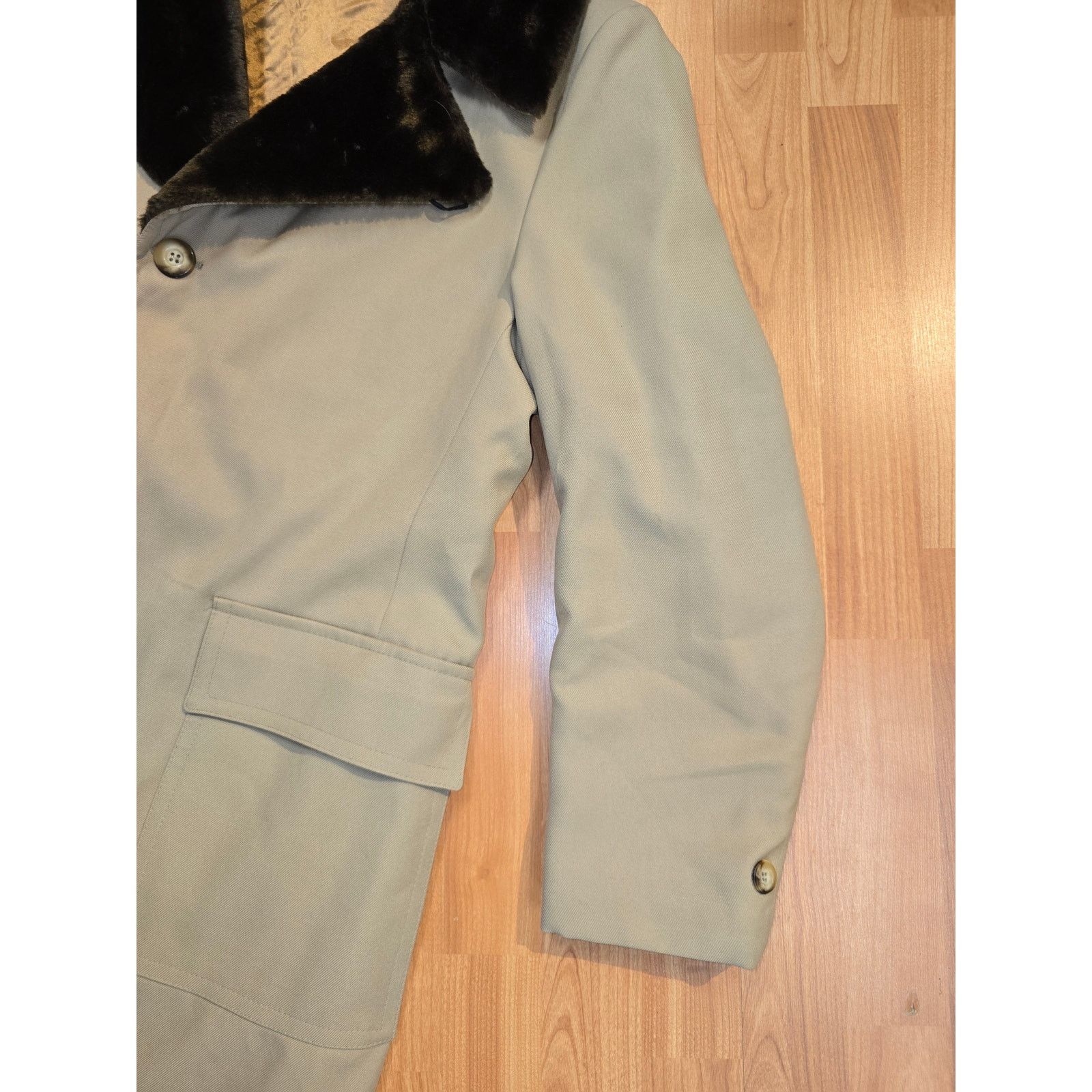 Sears Vintage Sears Overcoat 70s Faux Fur Collar 42 Reg Tan Jacket Size US L / EU 52-54 / 3 - 4 Thumbnail