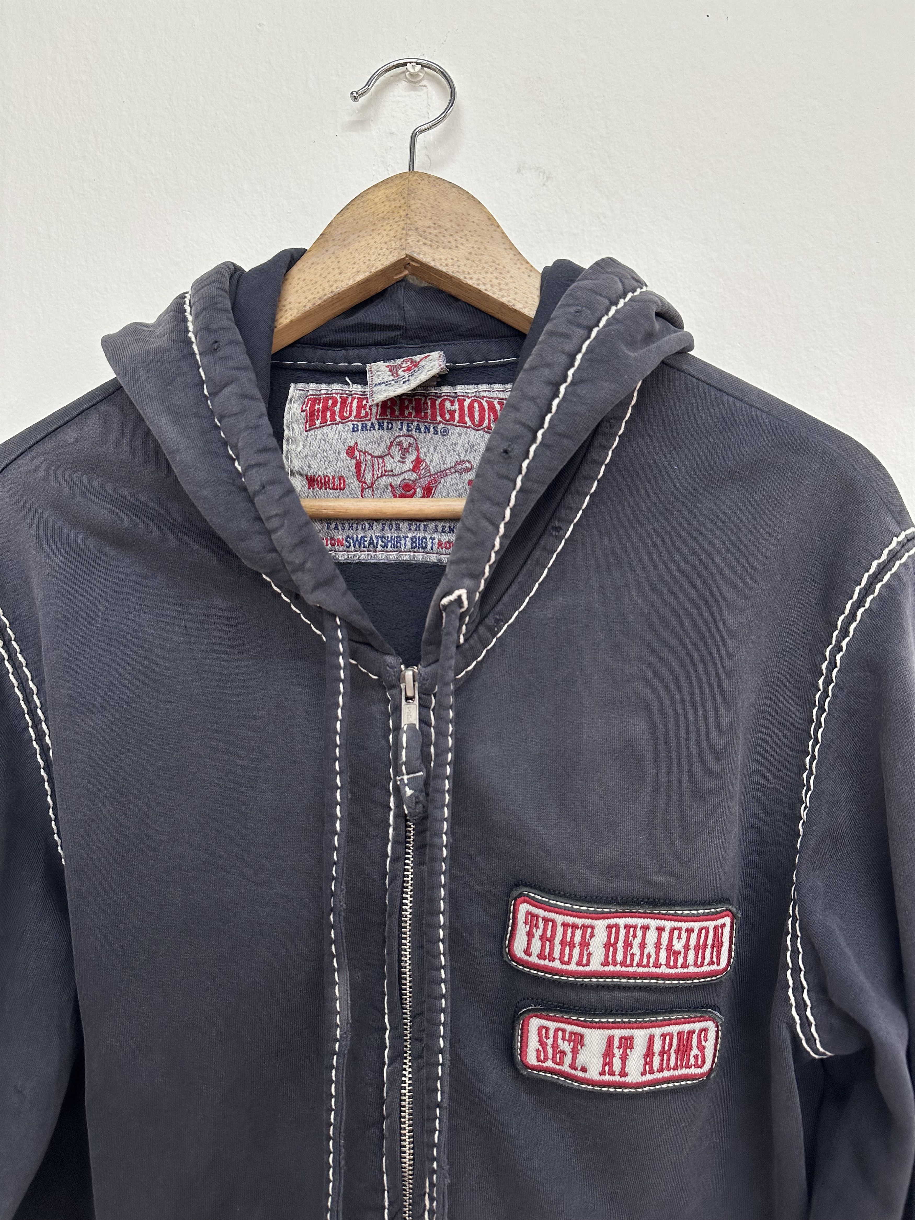 True Religion Vtg Distressed True Religion Ride Or Die L.A Big T Hoodie Size US M / EU 48-50 / 2 - 4 Thumbnail