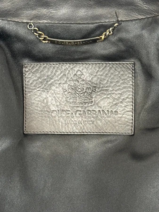 Dolce & Gabbana 2000s Dolce & Gabbana Biker Black Leather Jacket Size US M / EU 48-50 / 2 - 10 Thumbnail