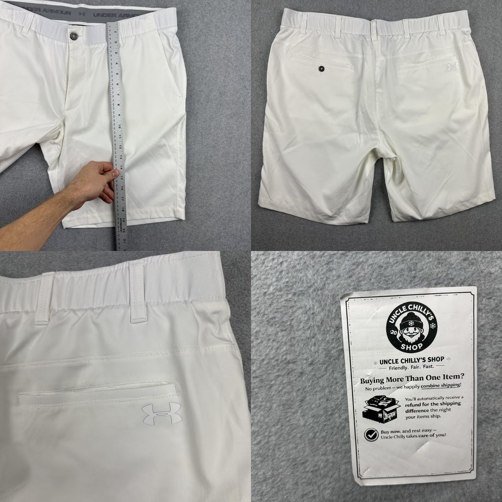 Under Armour Under Armour Shorts Mens 40 White HeatGear Golf Athletic Nylon Stretch Casual Size US 40 / EU 56 - 8 Thumbnail