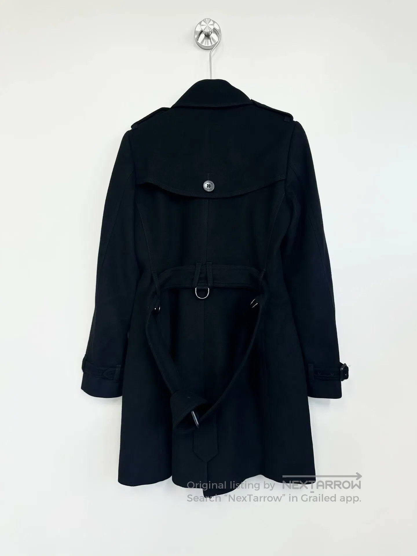 Burberry Burberry Classic Black Double Breasted Wool Coat Jacket| Size XXS / US 00 / IT 34 - 2 Thumbnail