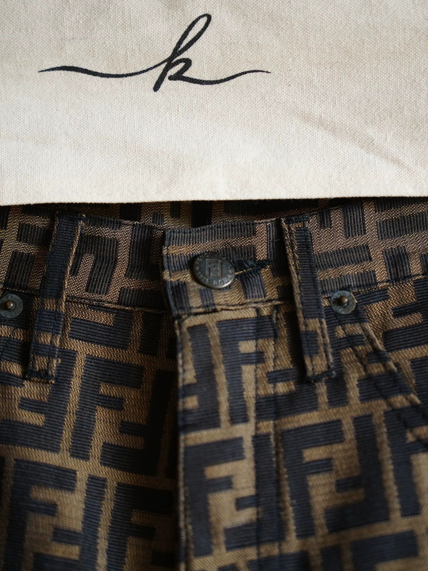 Fendi FENDI Vintage FF Denim Tapered Bootcut Jeans S Italy Size 26" / US 2 / IT 38 - 5 Thumbnail