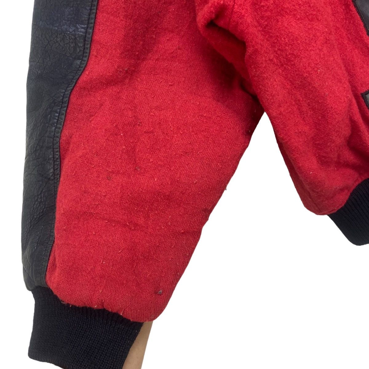 Kansai Yamamoto Vintage🔥80s Kansai Yamamoto Wool + Leather Bomber Varsity Size US S / EU 44-46 / 1 - 16 Thumbnail