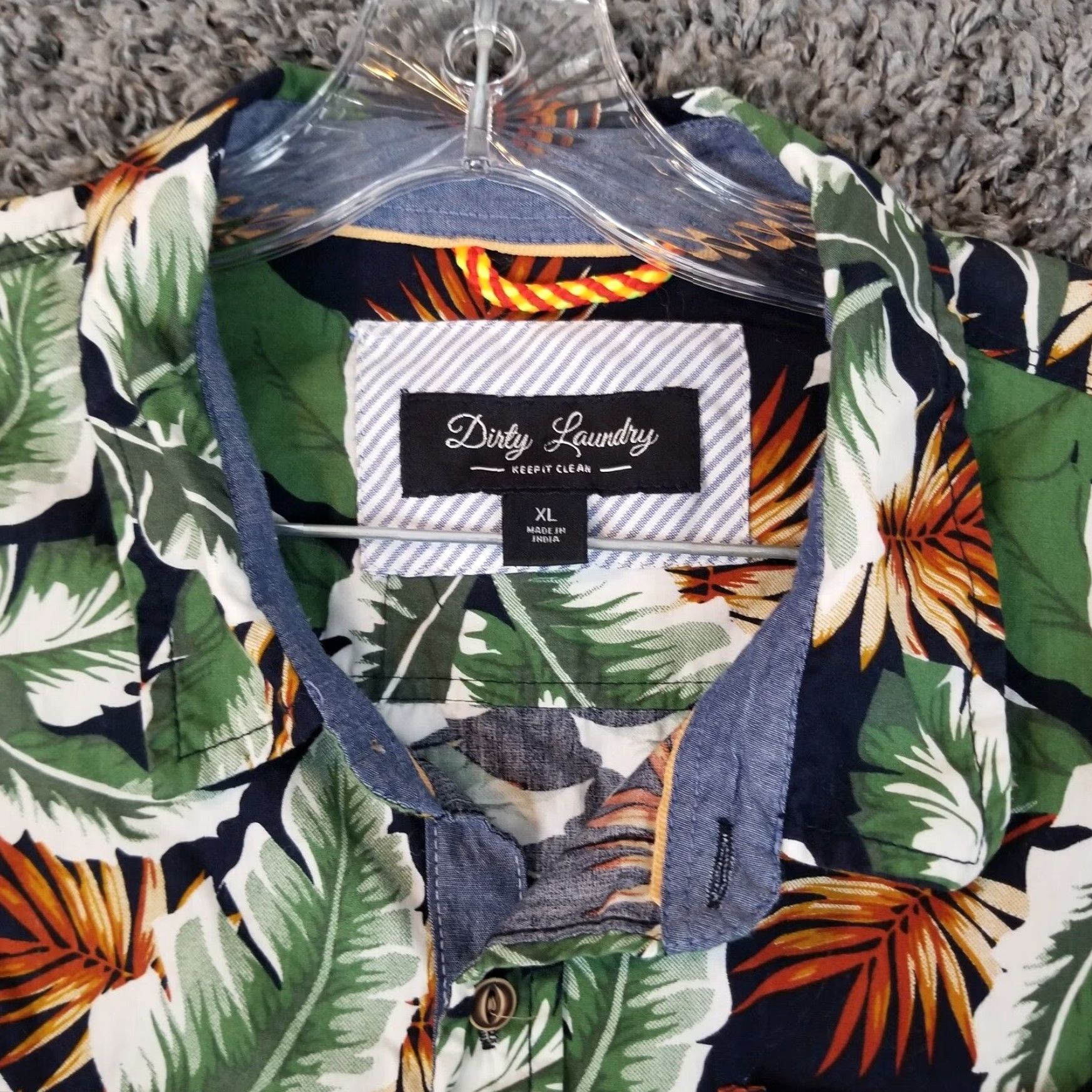 Vintage Dirty Laundry Mens Hawaiian Floral Short Sleeve Button Up Shirt XL Size US 36 / EU 52 - 3 Thumbnail