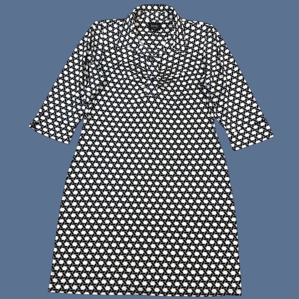 Laundry by Shelli Segal Laundry by Shelli Segal Dress Women’s XL Navy White Geometric Tunic Stretch Dress Size XL / US 12-14 / IT 48-50 - 1 Thumbnail