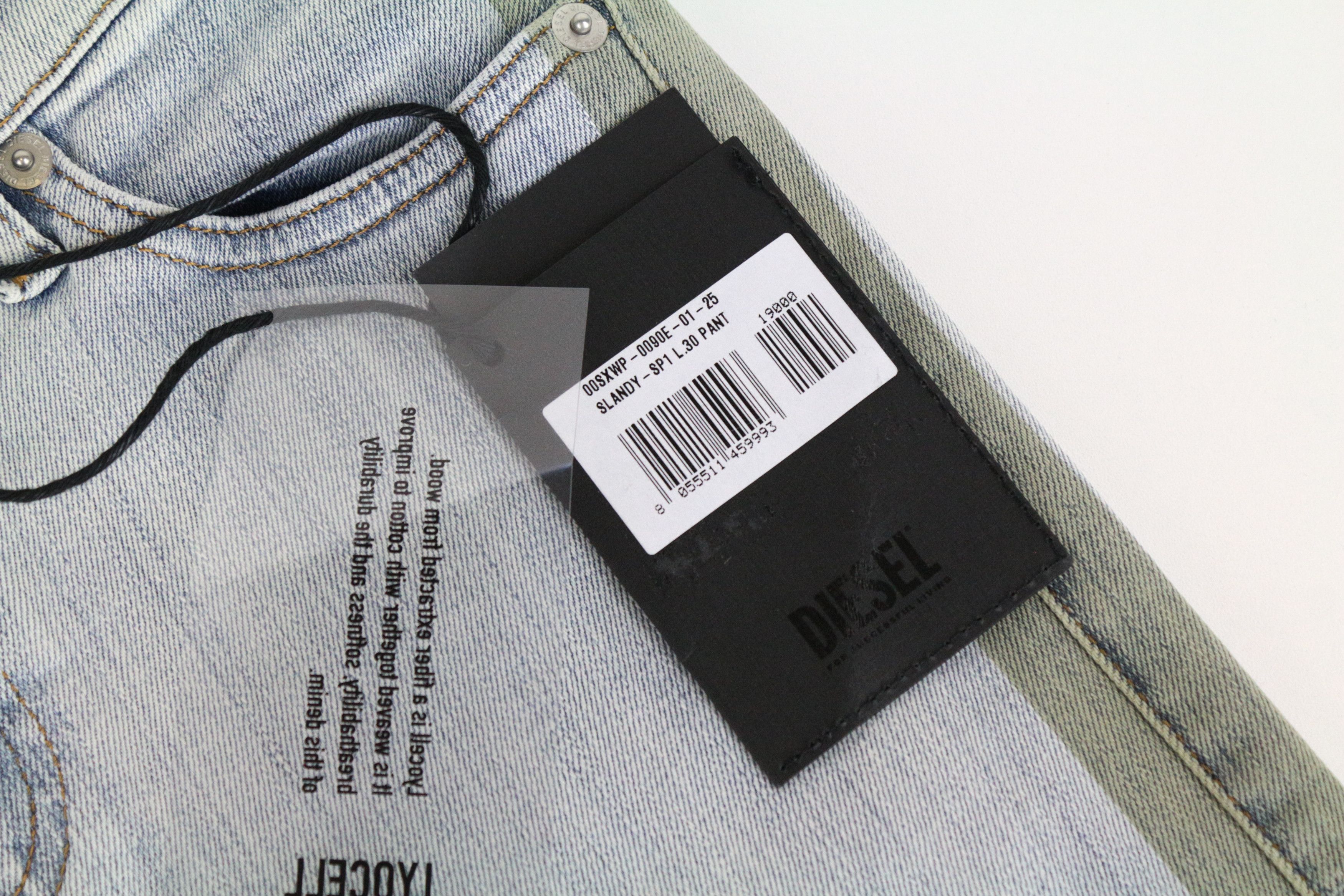 Diesel SLANDY-SP1 0090E W25/L30 Light Blue Stretch Jeans 63599 Size 25" / US 0 / IT 36 - 9 Thumbnail