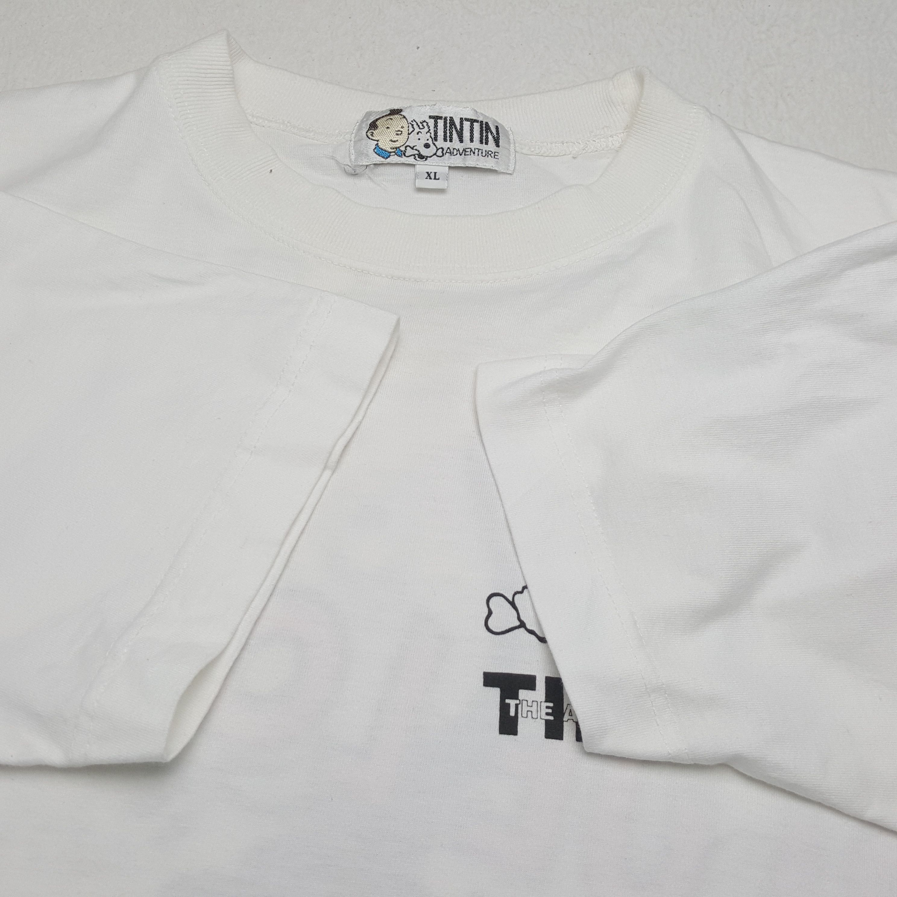 Vintage THE Adventures Of Tintin BLUE LOTUS Cartoon Tshirt Size US L / EU 52-54 / 3 - 6 Thumbnail