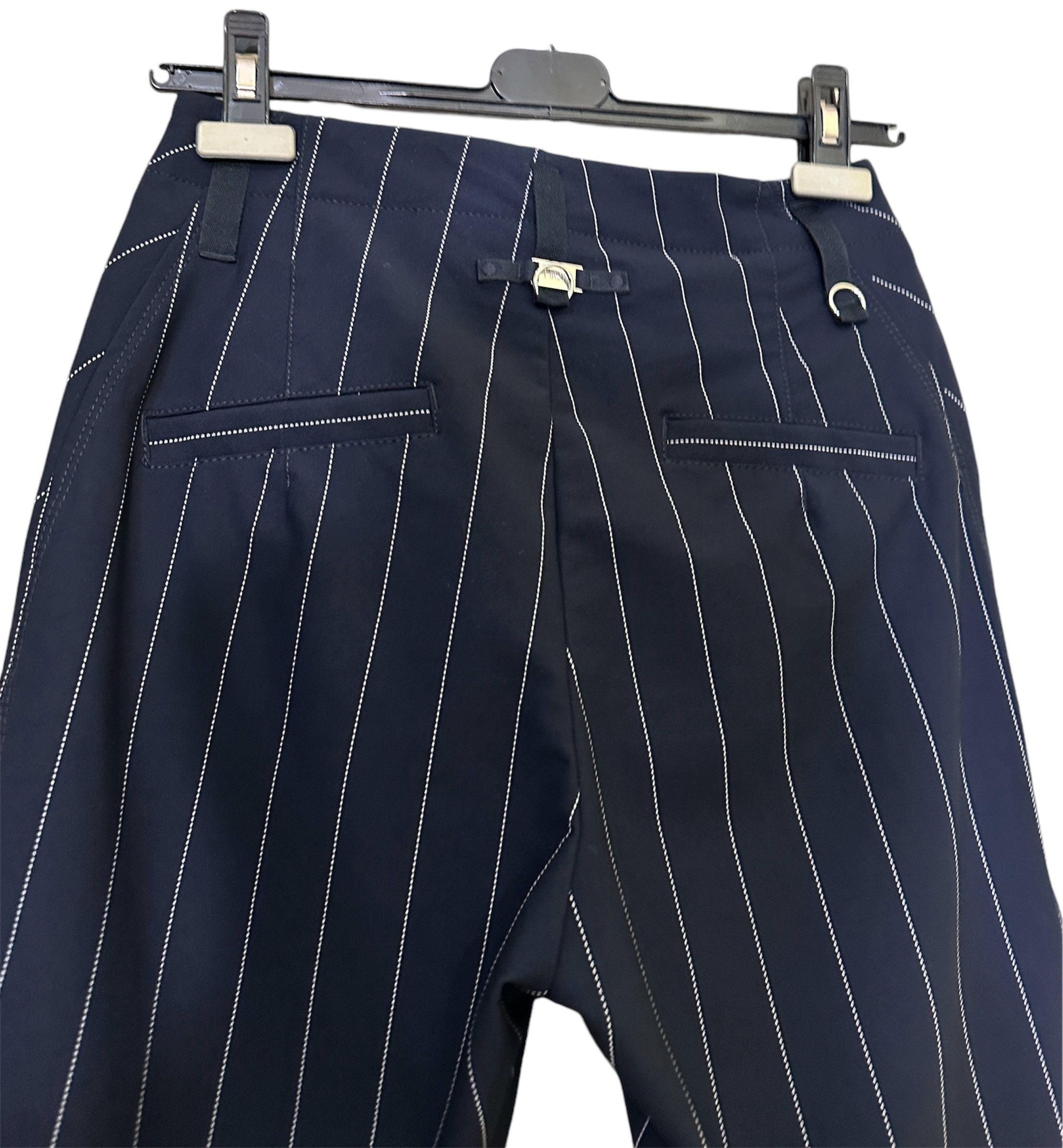 Designer HIGH Striped Blue Trousers Size 26" / US 2 / IT 38 - 4 Thumbnail