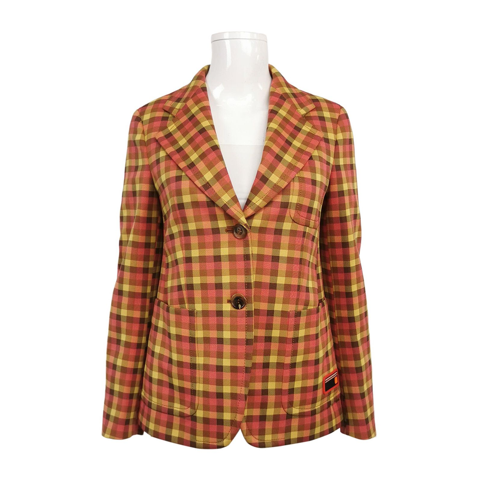 Prada Prada Color Block Plaid Single-Breasted Jacket - dmc Size M / US 6-8 / IT 42-44 - 1 Thumbnail