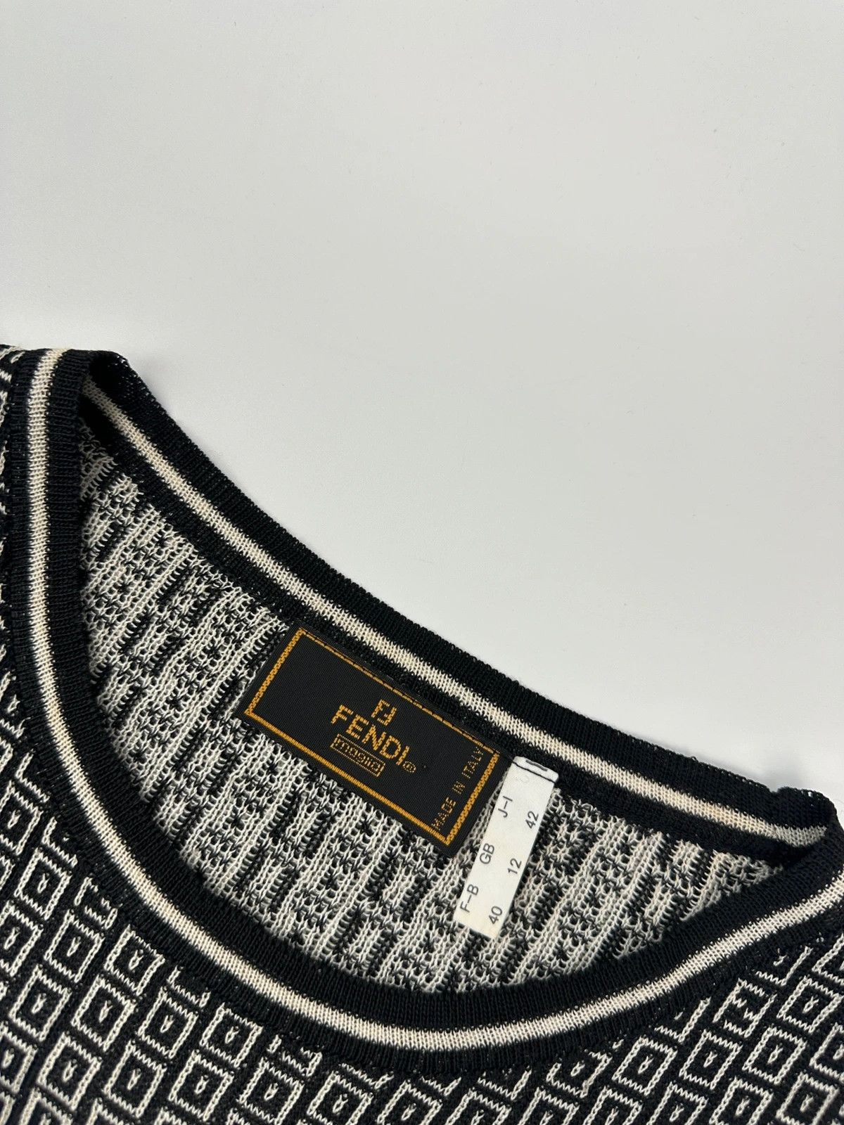 Fendi Fendi 90’s FF Monogram Black & White Knitted Vest Sweater Size M / US 6-8 / IT 42-44 - 3 Thumbnail