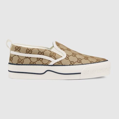 Gucci Tennis 1977 GG Slip On Sneakers SIZE 34