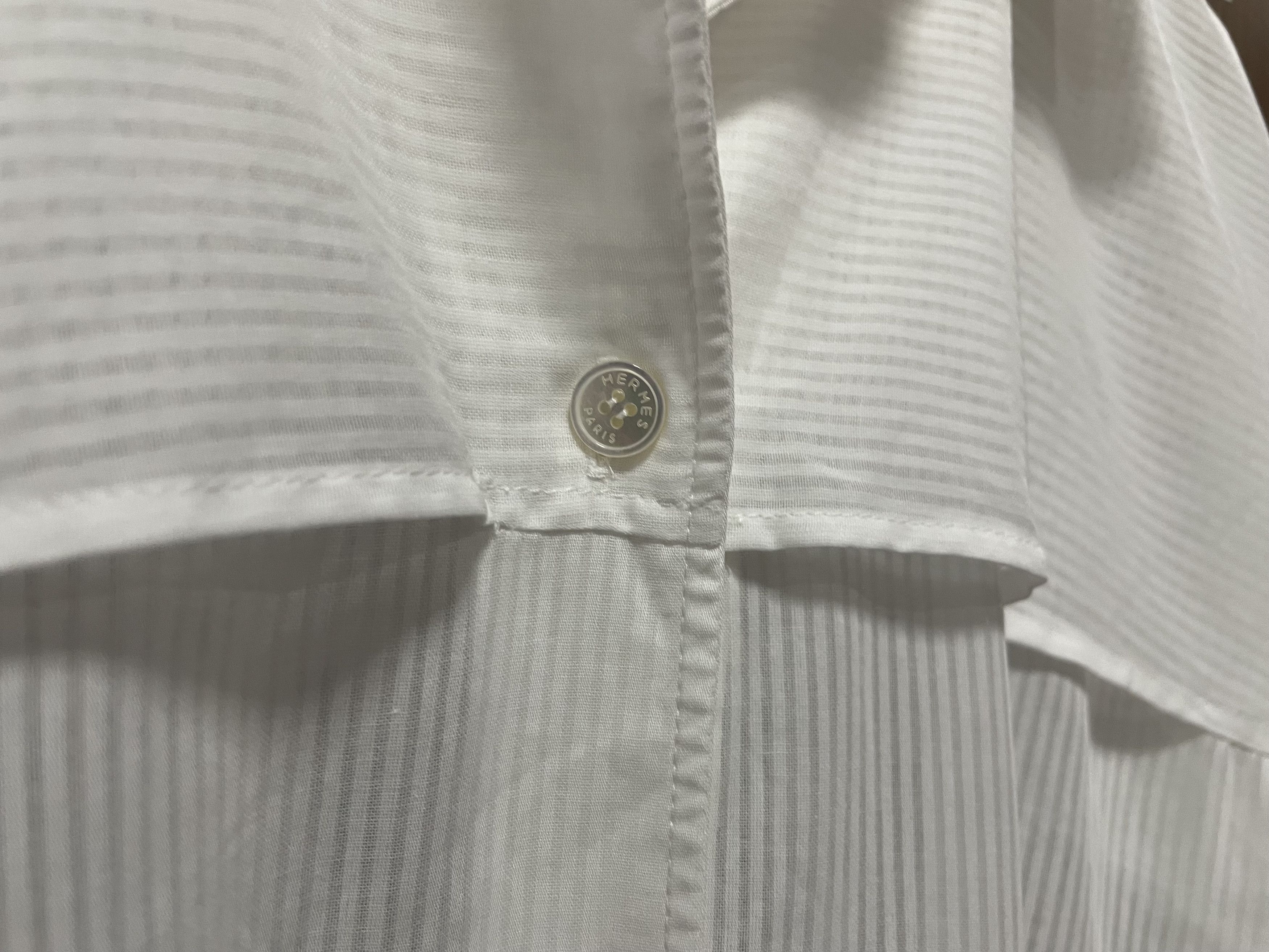 Hermes × Maison Margiela Hermes - Margiela - Striped Button Up Longsleeve Polo Size XS / US 0-2 / IT 36-38 - 5 Thumbnail