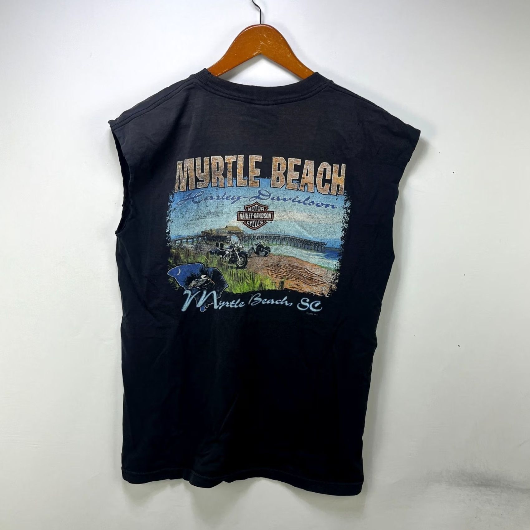 Harley Davidson VINTAGE Harley-Davidson Sleeveless Skull Shirt Large Mens T-Shirt Black Cotton US 90s Western Outdoor Pattern: Solid Size US L / EU 52-54 / 3 - 5 Thumbnail