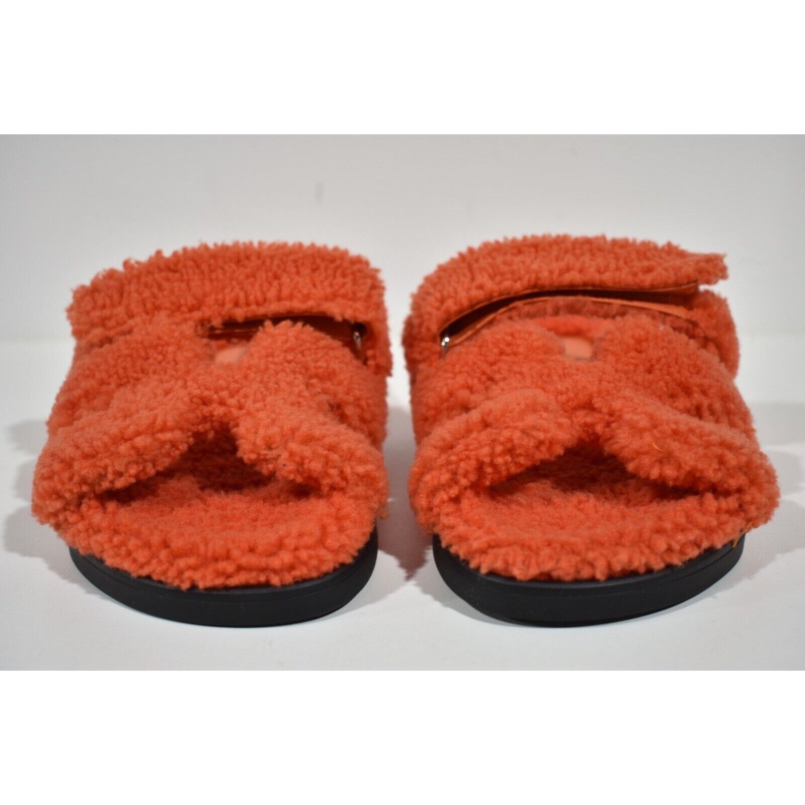 Hermes Hermes Chypre Sandal Teddy Shearling Fur Orange H Logo Size US 7.5 / IT 37.5 - 4 Thumbnail
