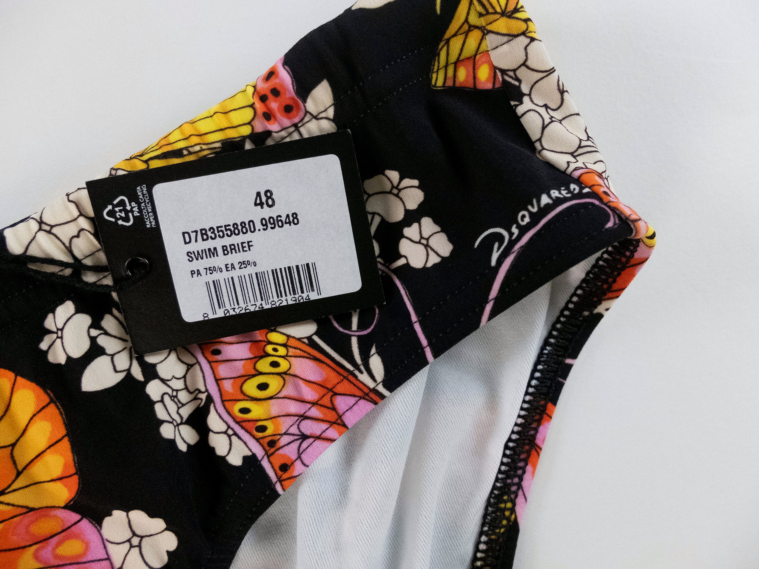 Dsquared2 DSQUARED2 black floral butterfly print swim briefs 48 Medium Size US 32 / EU 48 - 2 Thumbnail