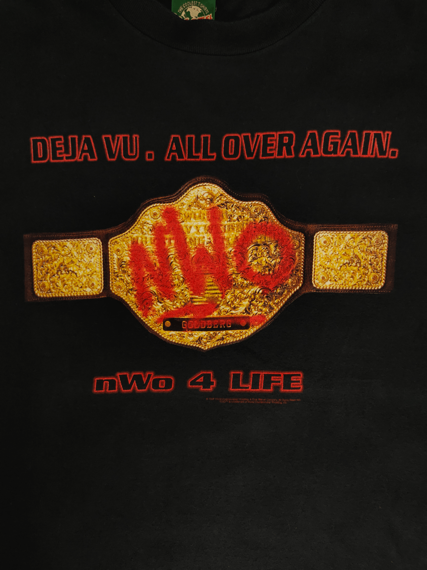Vintage 1990s Goldberg Championship Belt NWO 4 Life T-Shirt Size US L / EU 52-54 / 3 - 4 Thumbnail