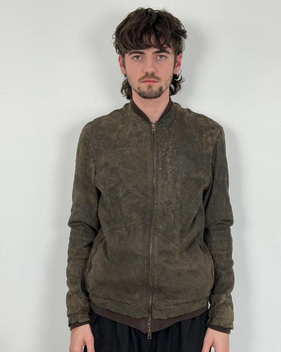 Giorgio Brato Giorgio Brato Washed Brown Avant-Garde Leather Jacket Size US M / EU 48-50 / 2 - 2 Thumbnail