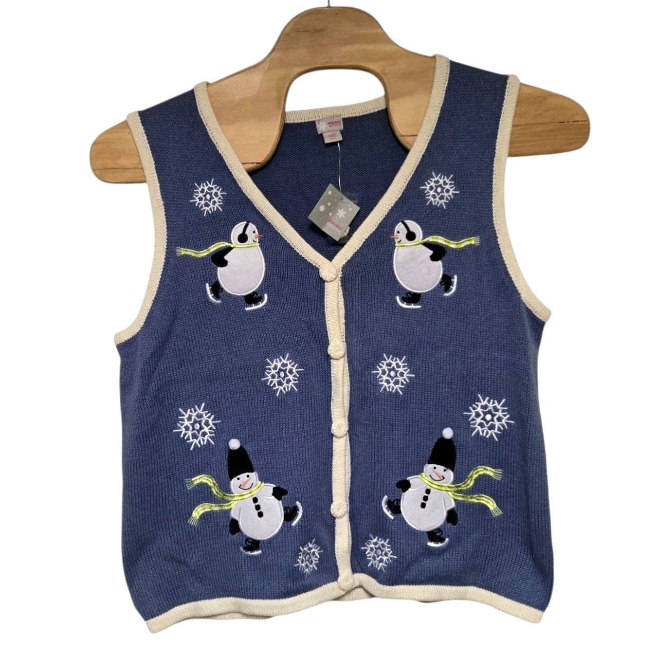 Vintage VINTAGE Holiday Editions Winter Womens Vest XL Blue Snow Penguins NWT Sleeveless Knitted Christmas Style Sweater NWT Womens (adjusted for accuracy) Size XL / US 12-14 / IT 48-50 - 2 Thumbnail