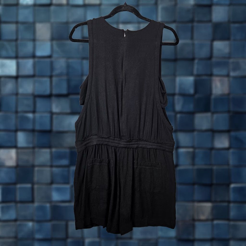 Vintage A.L.C Jumpsuit SleeveS Sleeveless Black Elastic Waist Women's Size L - Adjustable Pockets, Wide-Leg, Off Shoulder, Viscose Size 36" / US 14 / IT 50 - 1 Thumbnail