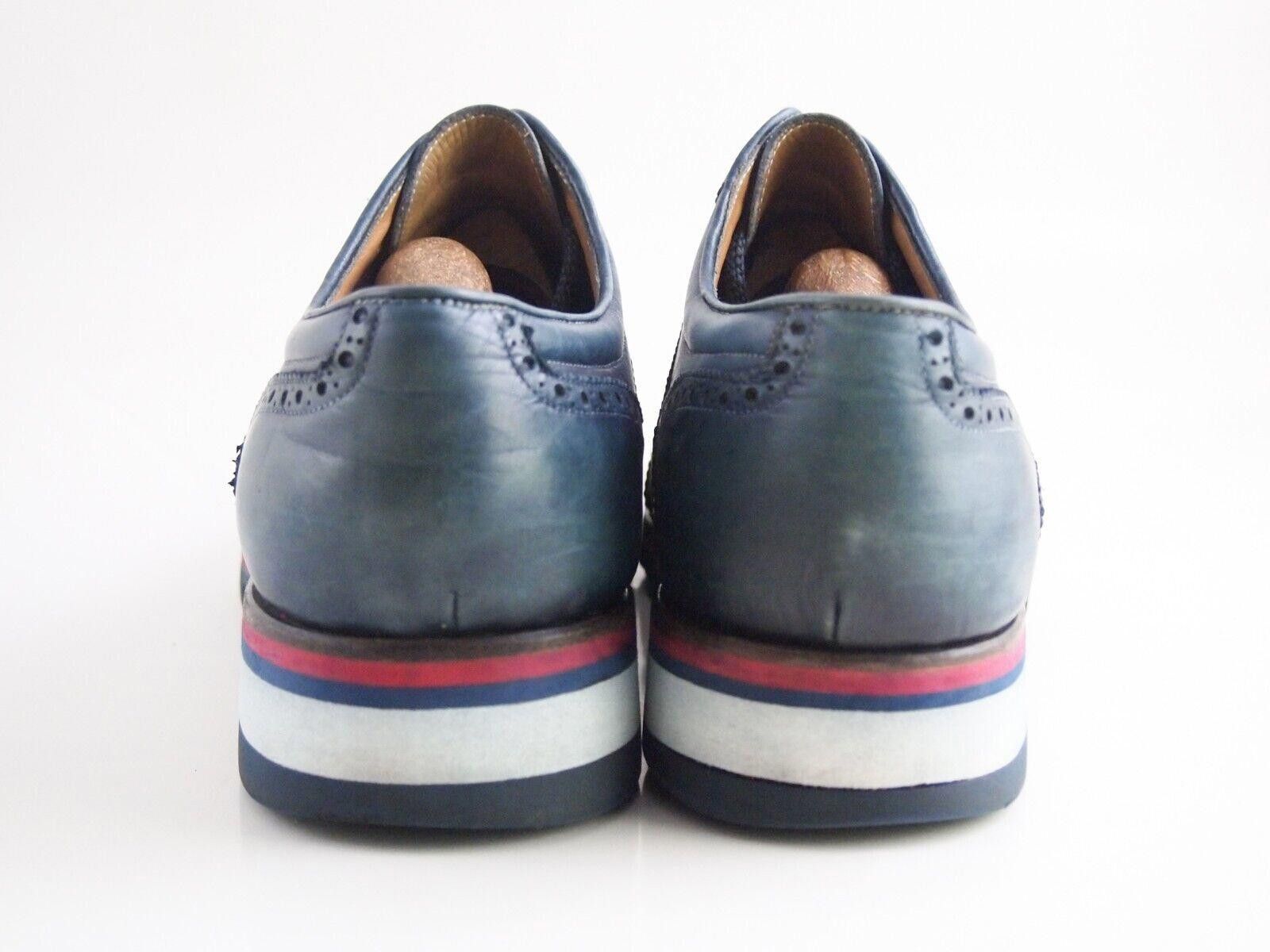 Designer Harris Firenze Lug Sole Brogues Blue Leather Mens EU 41 US 8 Size US 8 / EU 41 - 5 Thumbnail