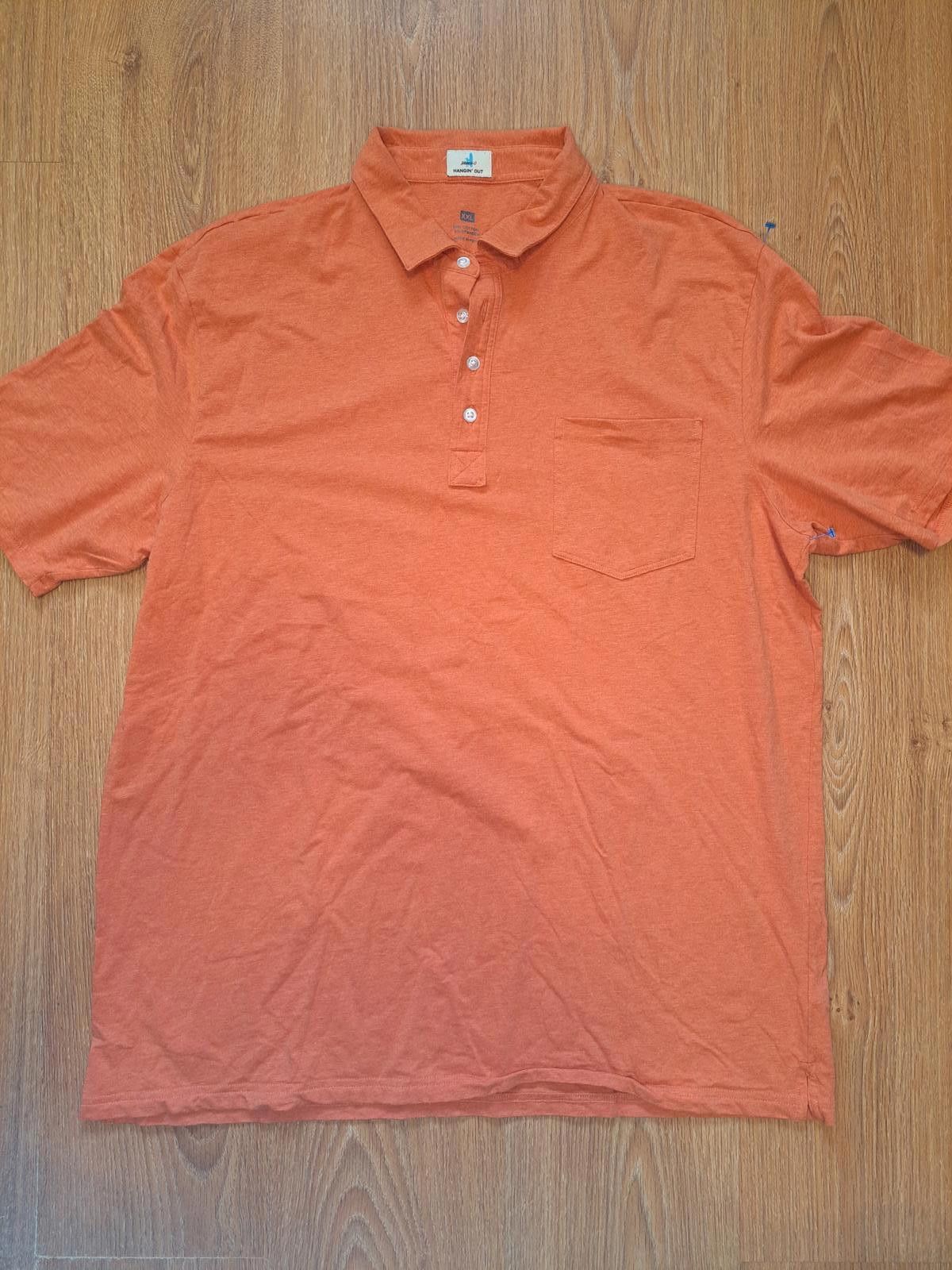 johnnie-O Johnnie O Hangin Out Polo Shirt Mens XXL Orange Cotton Size US XXL / EU 58 / 5 - 1 Thumbnail