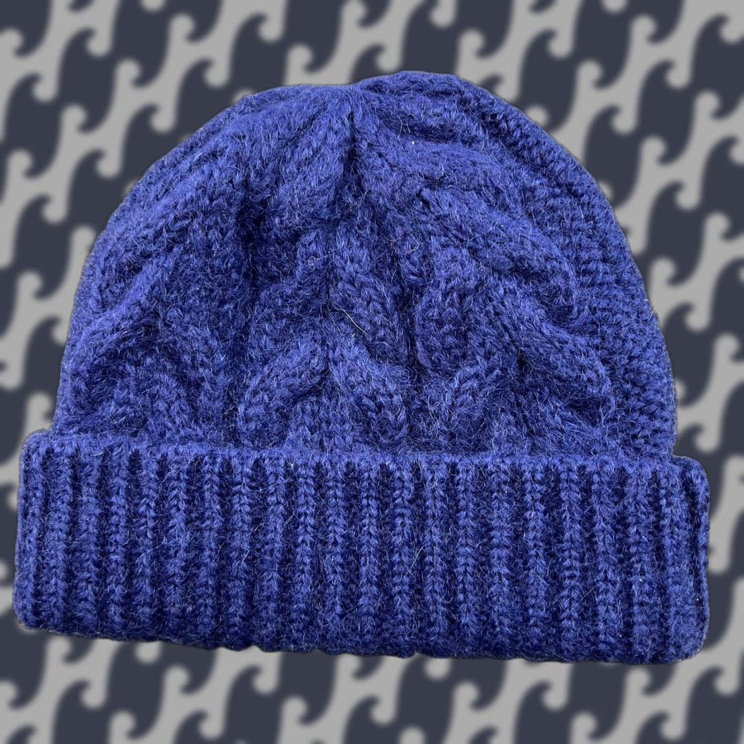 Cos COS Beanie Hat One Size Blue Cuffed Cable Knit Mohair Wool Womens - Beanie, Solid Pattern, Casual, Knitwear, COS, Women, One Size, Blue, 90s-None Size ONE SIZE - 1 Thumbnail