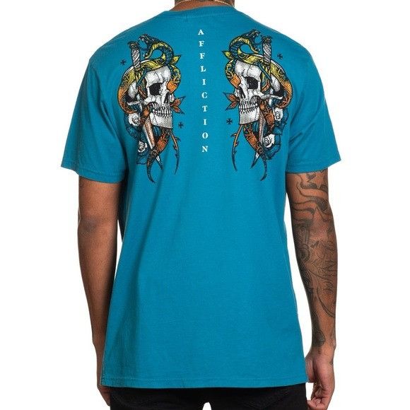 Affliction × Designer NWT AFFLICTION ROADHOUSE BLUE T-SHIRT SZ SMALL S Size US S / EU 44-46 / 1 - 2 Thumbnail