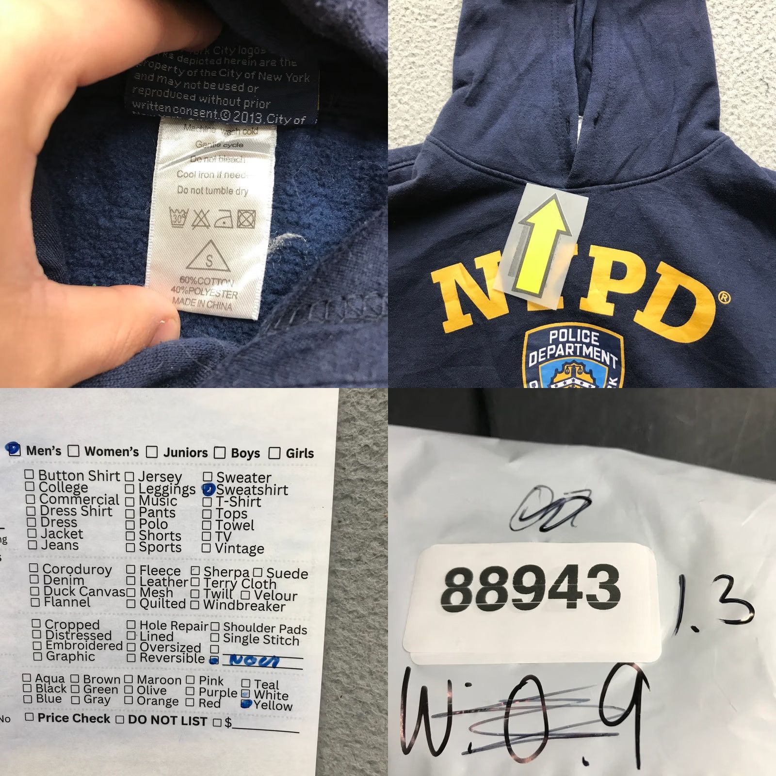 Vintage NYPD Hoodie Men S Long Sleeve Graphic Print Navy Pullover City Logo Sweatshirt Size US S / EU 44-46 / 1 - 8 Thumbnail