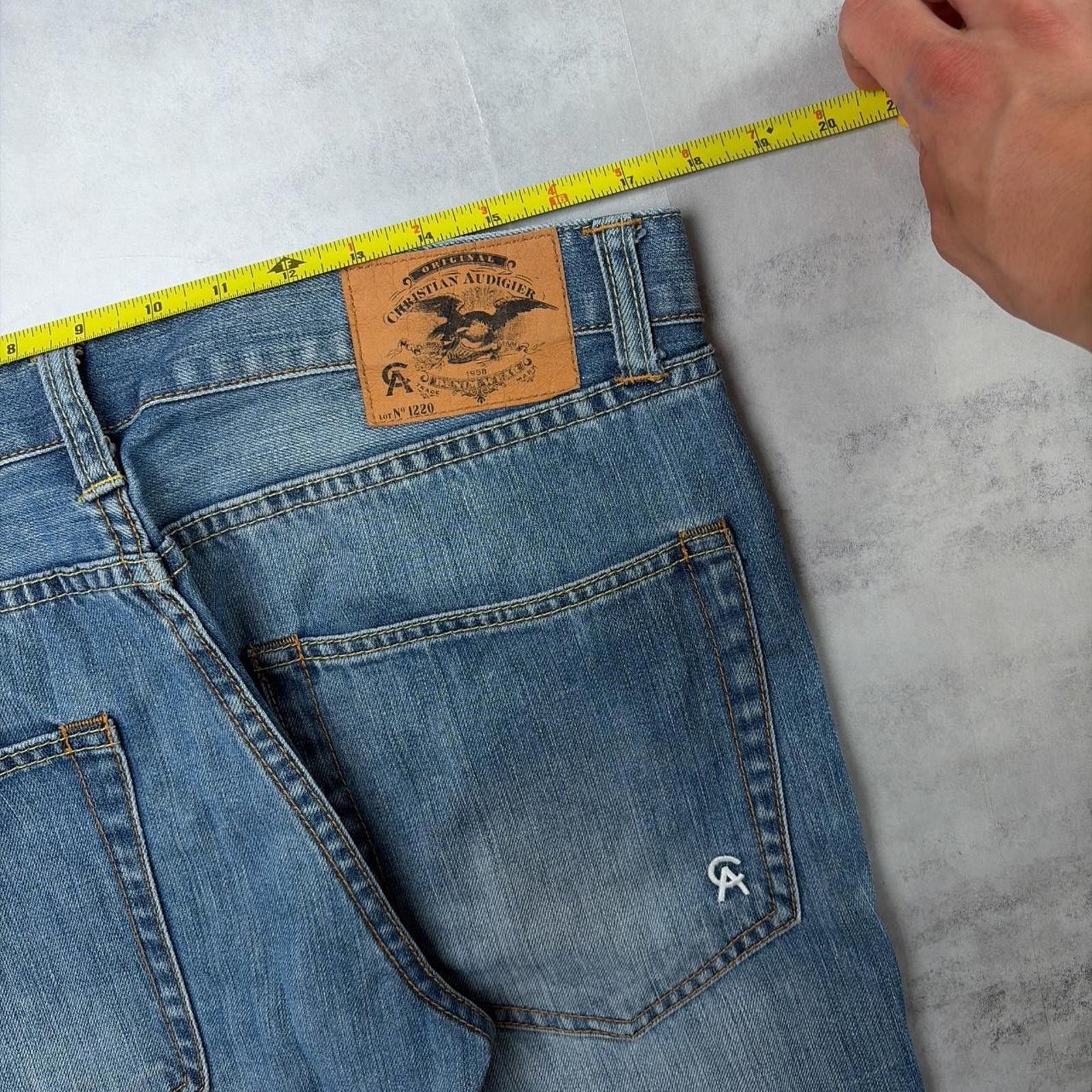 Ed Hardy Y2K Blue Christian Audigier Grunge Baggy Skater Denim Jeans Size US 34 / EU 50 - 6 Thumbnail