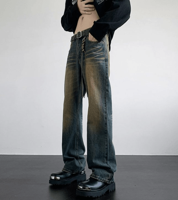 Japanese Brand Men's trendy washed distressed jeans y2k Size US 32 / EU 48 - 1 Thumbnail